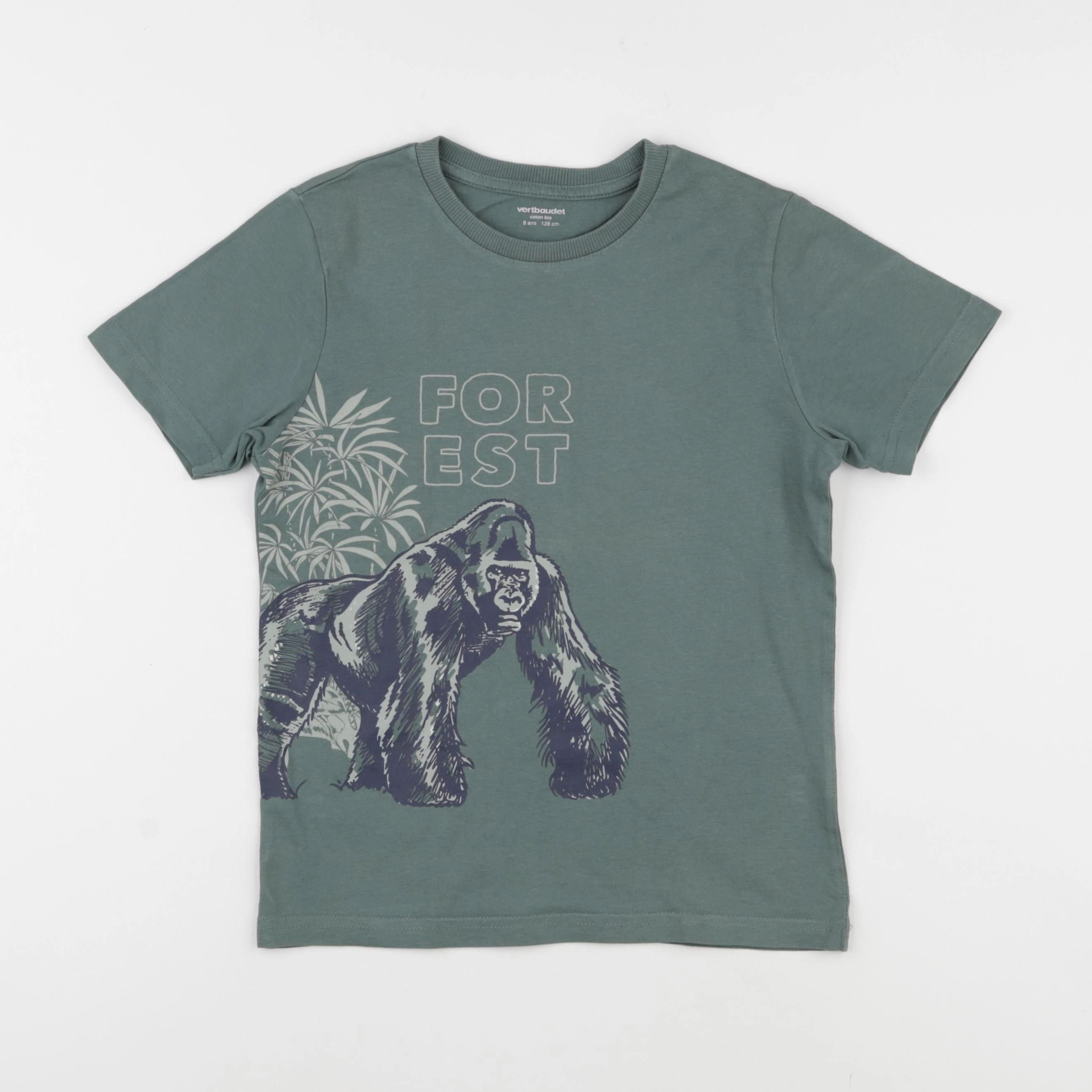 Vertbaudet - tee-shirt vert - 8 ans