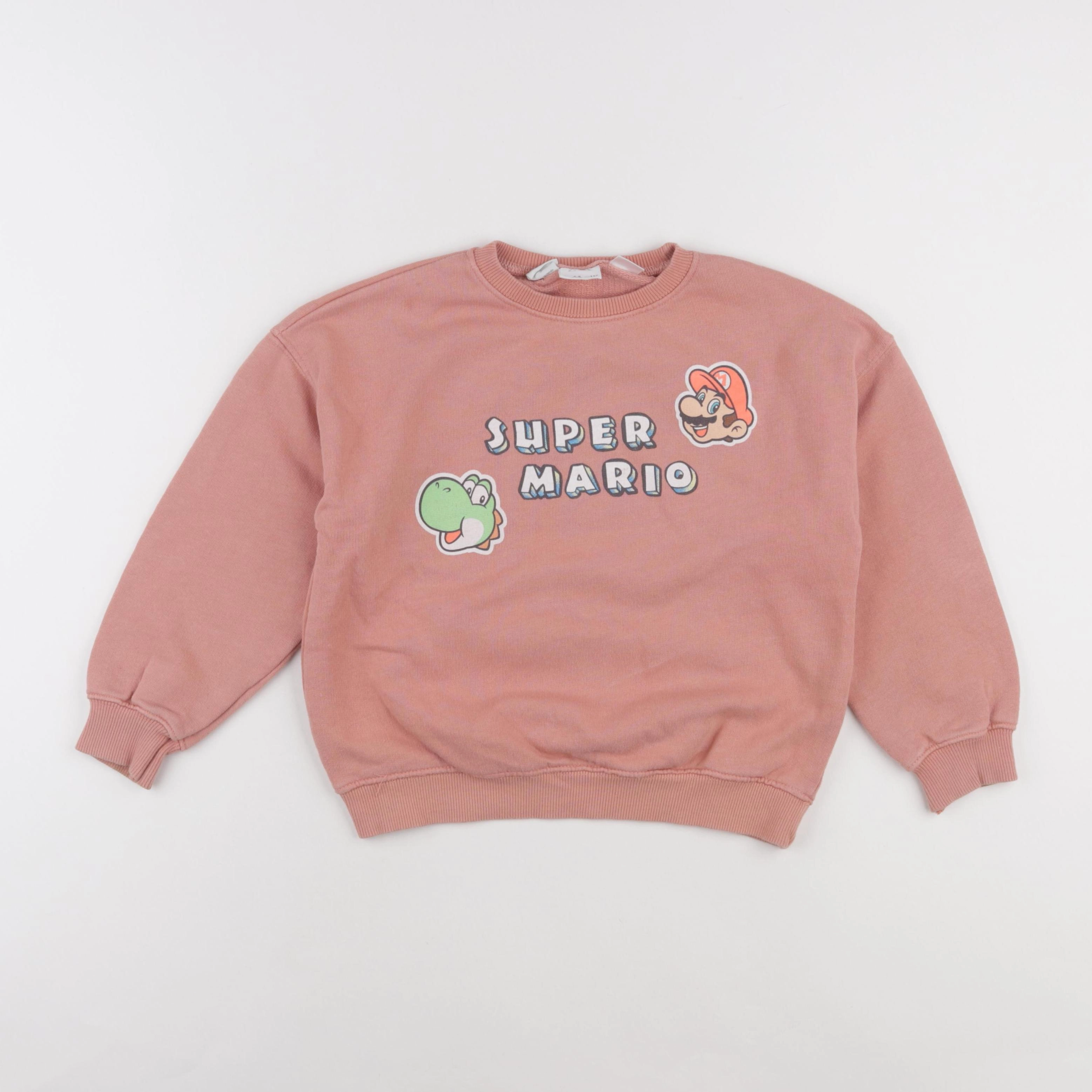 Zara - sweat imprimé au dos rose - 4/5 ans
