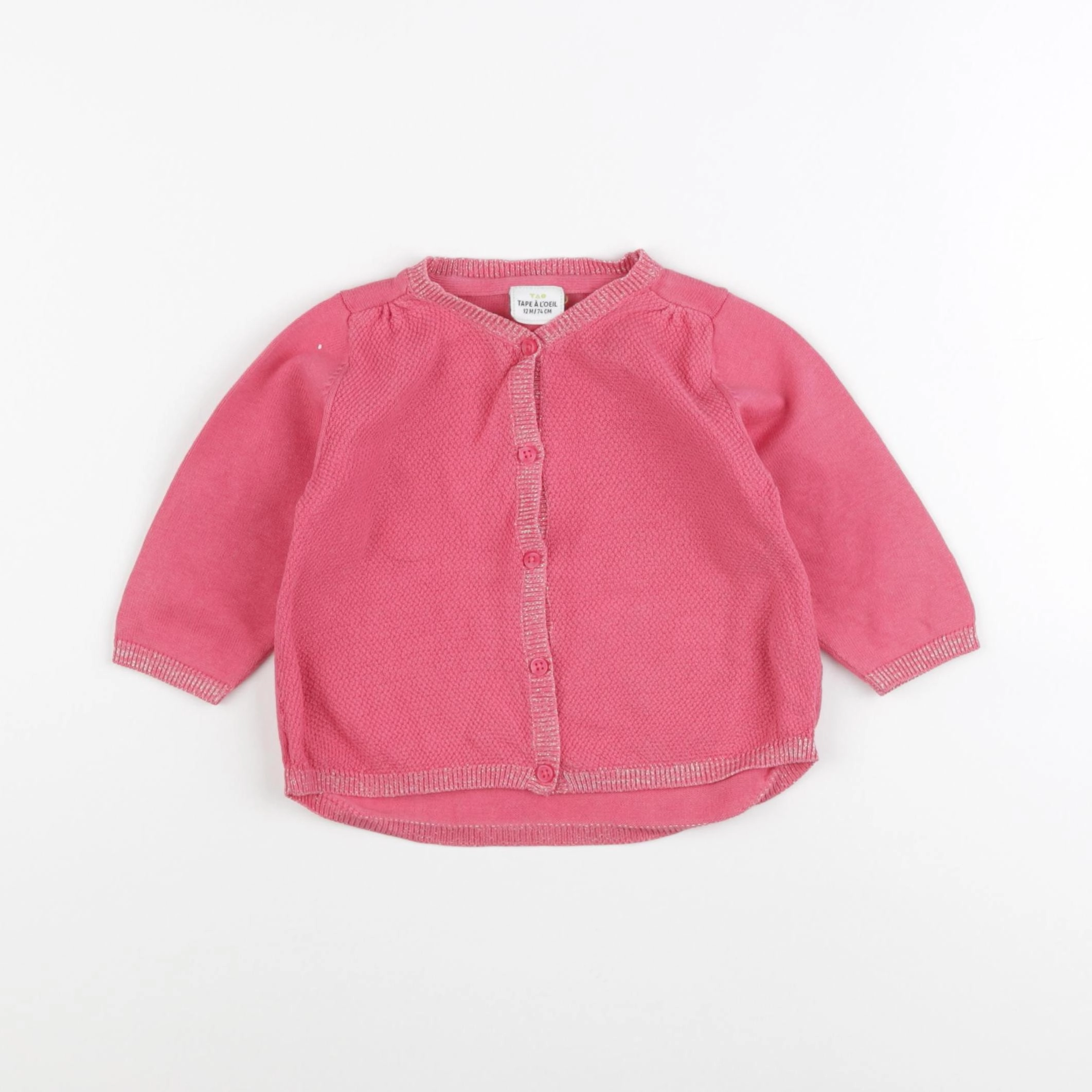 Tape à l'oeil - gilet rose - 12 mois