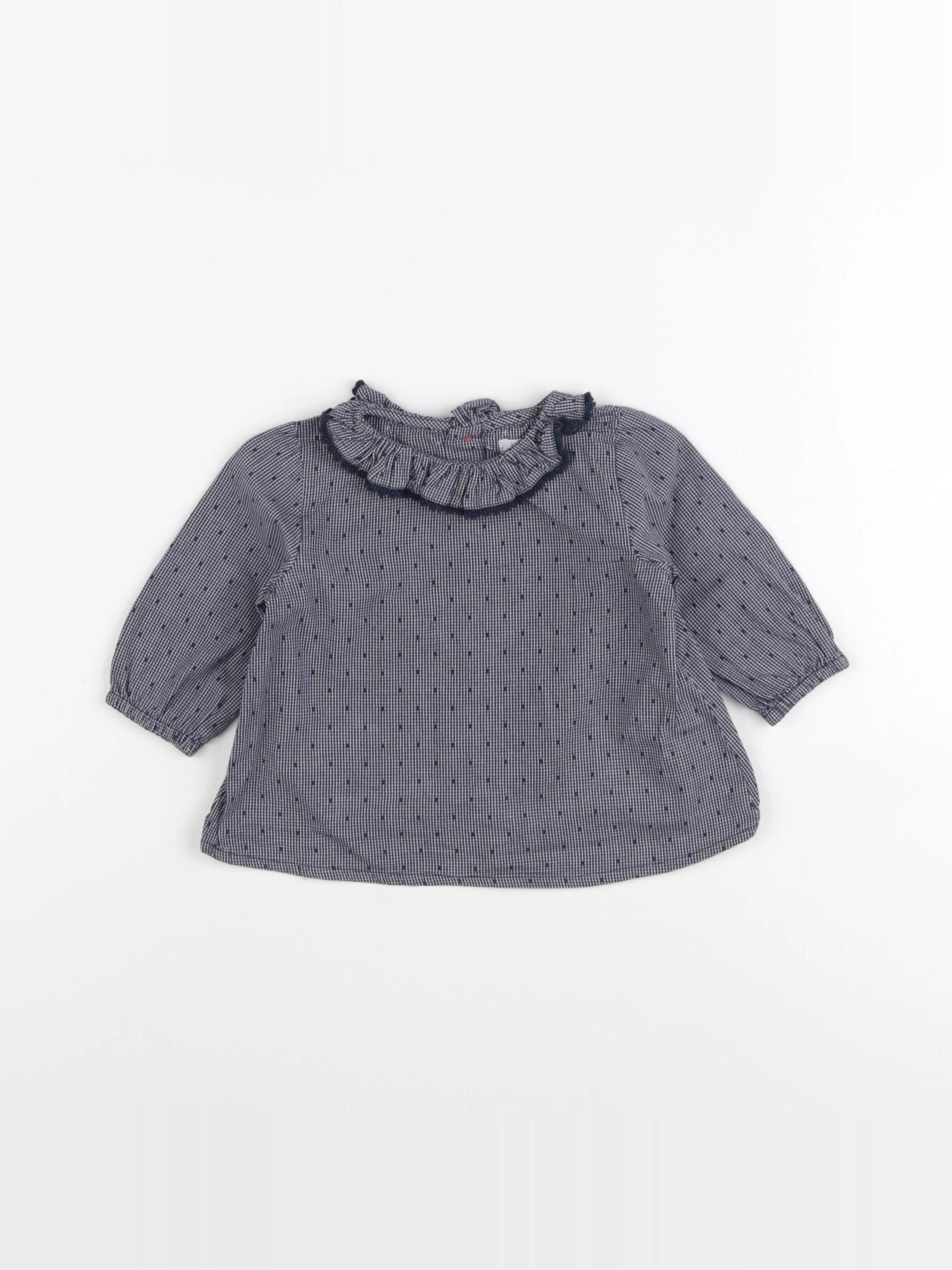 Boutchou - blouse bleu - 9 mois