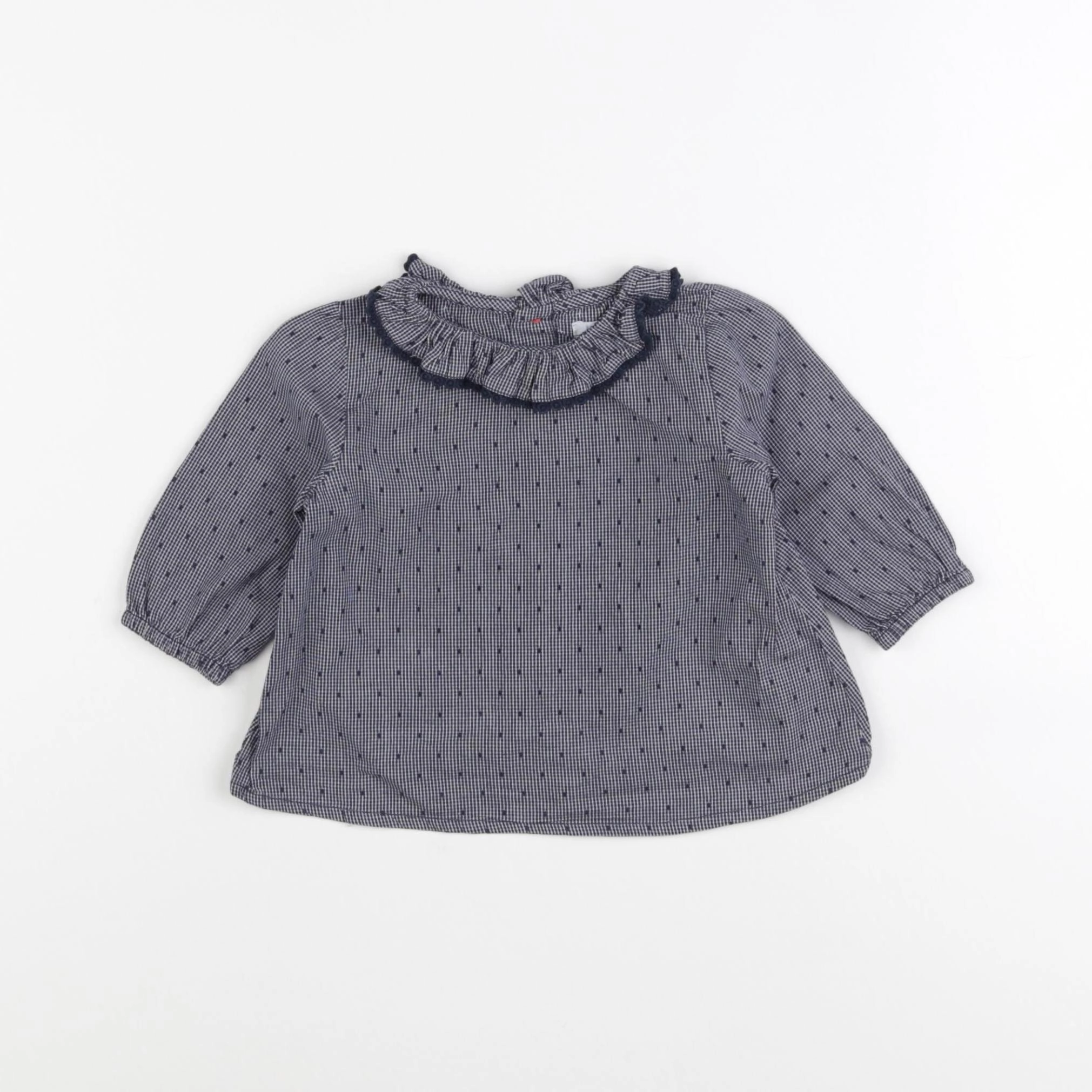 Boutchou - blouse bleu - 9 mois