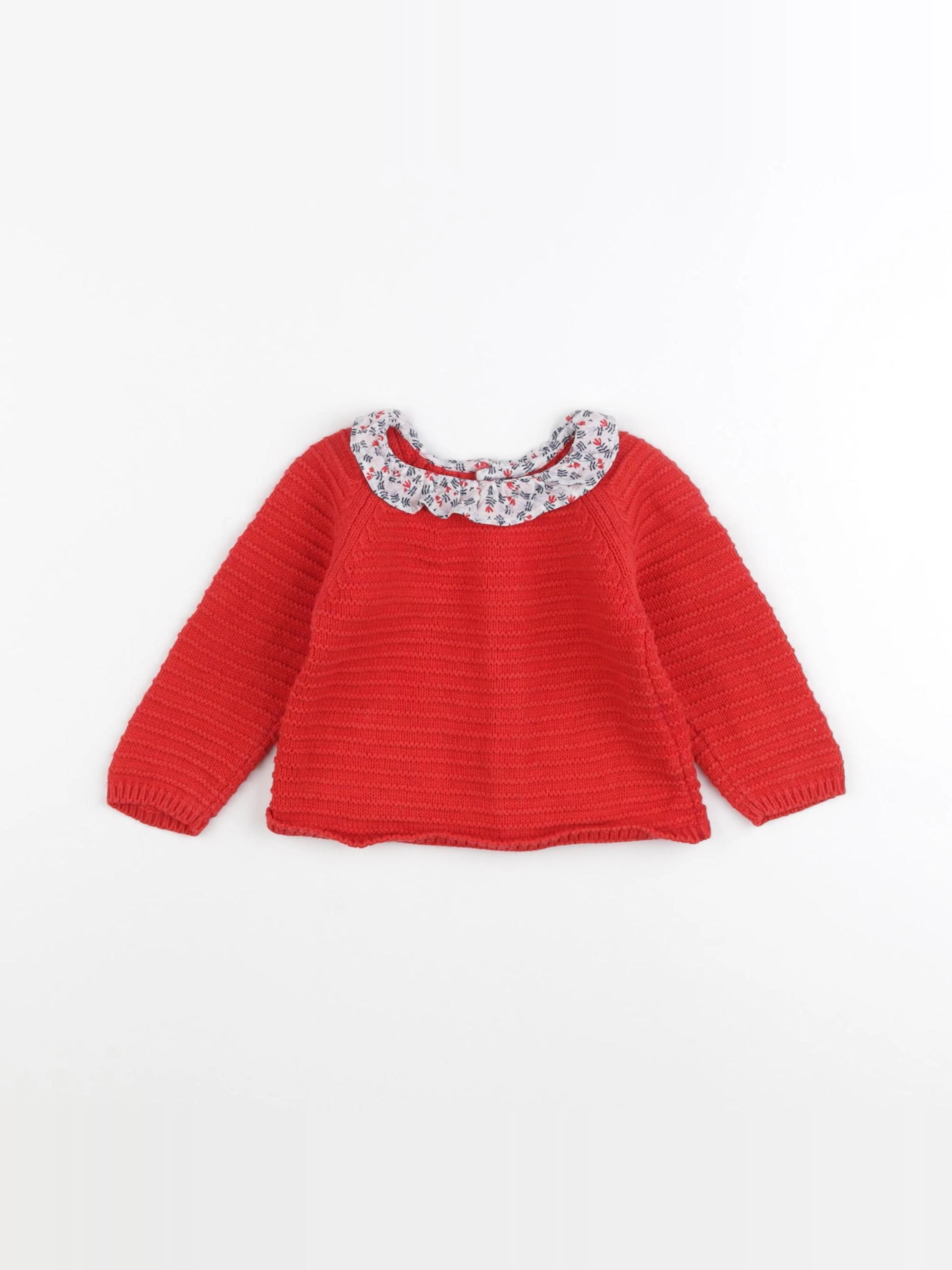 Boutchou - pull rouge - 9 mois