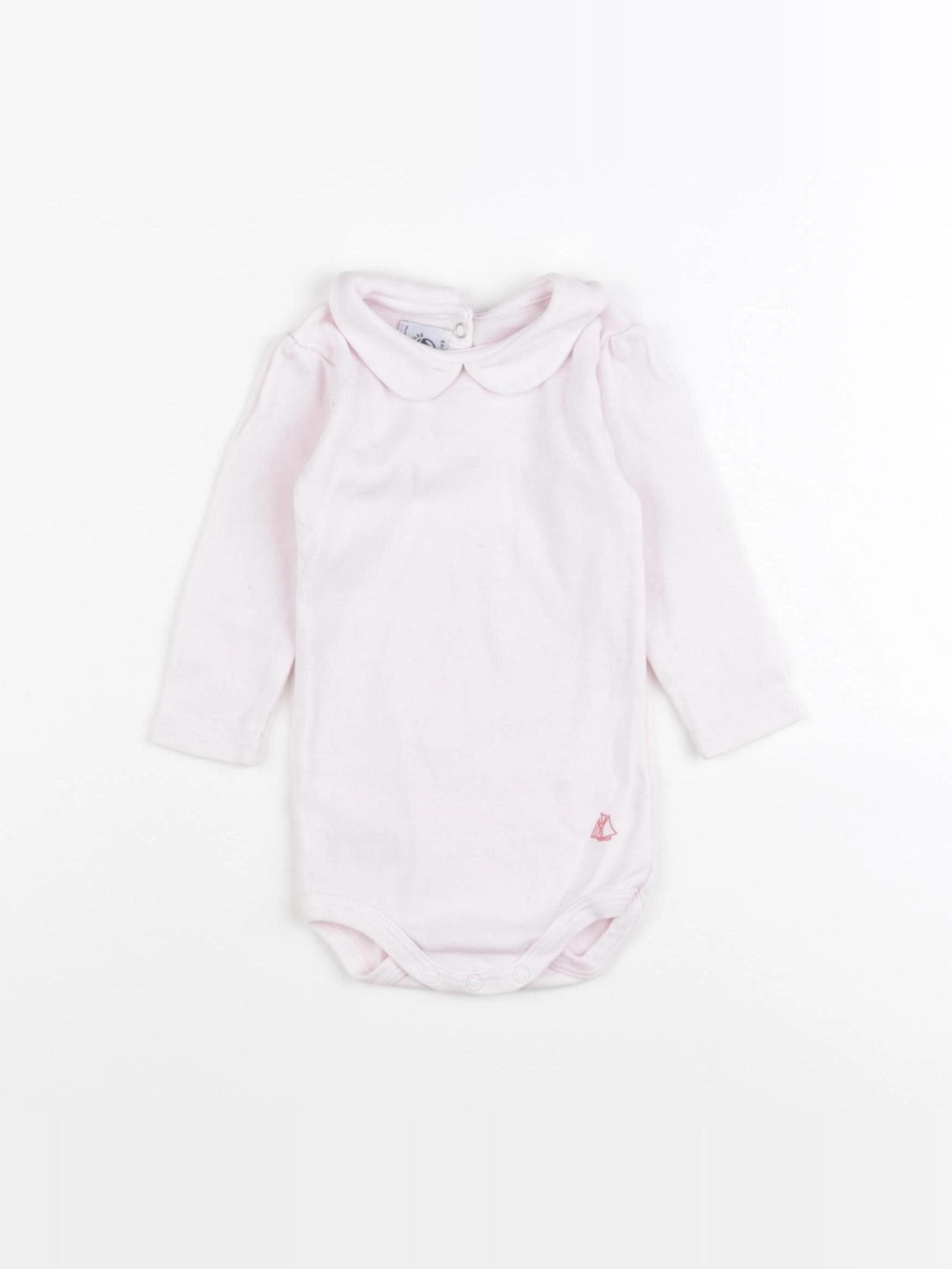 Petit Bateau - body à col rose - 6 mois