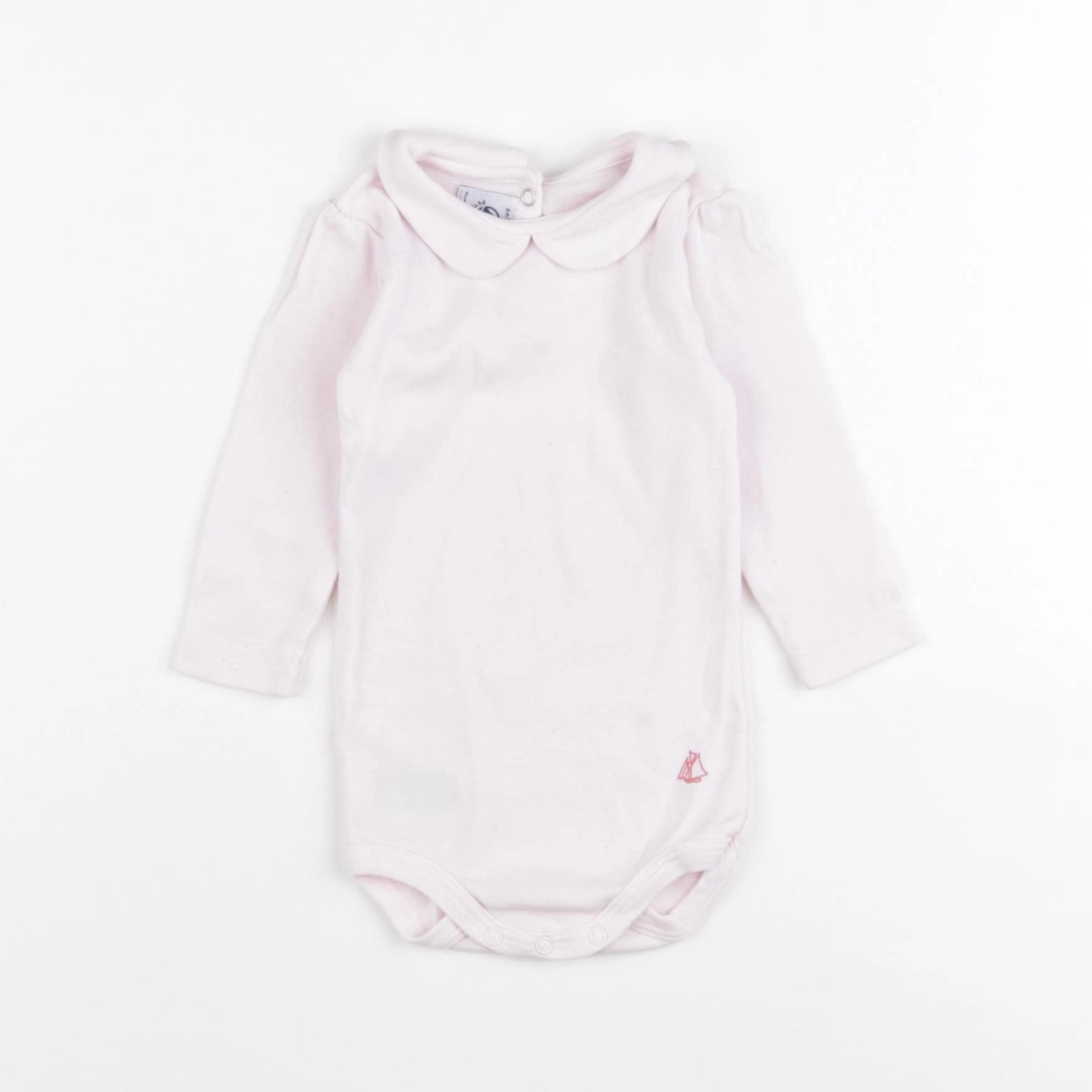 Petit Bateau - body à col rose - 6 mois