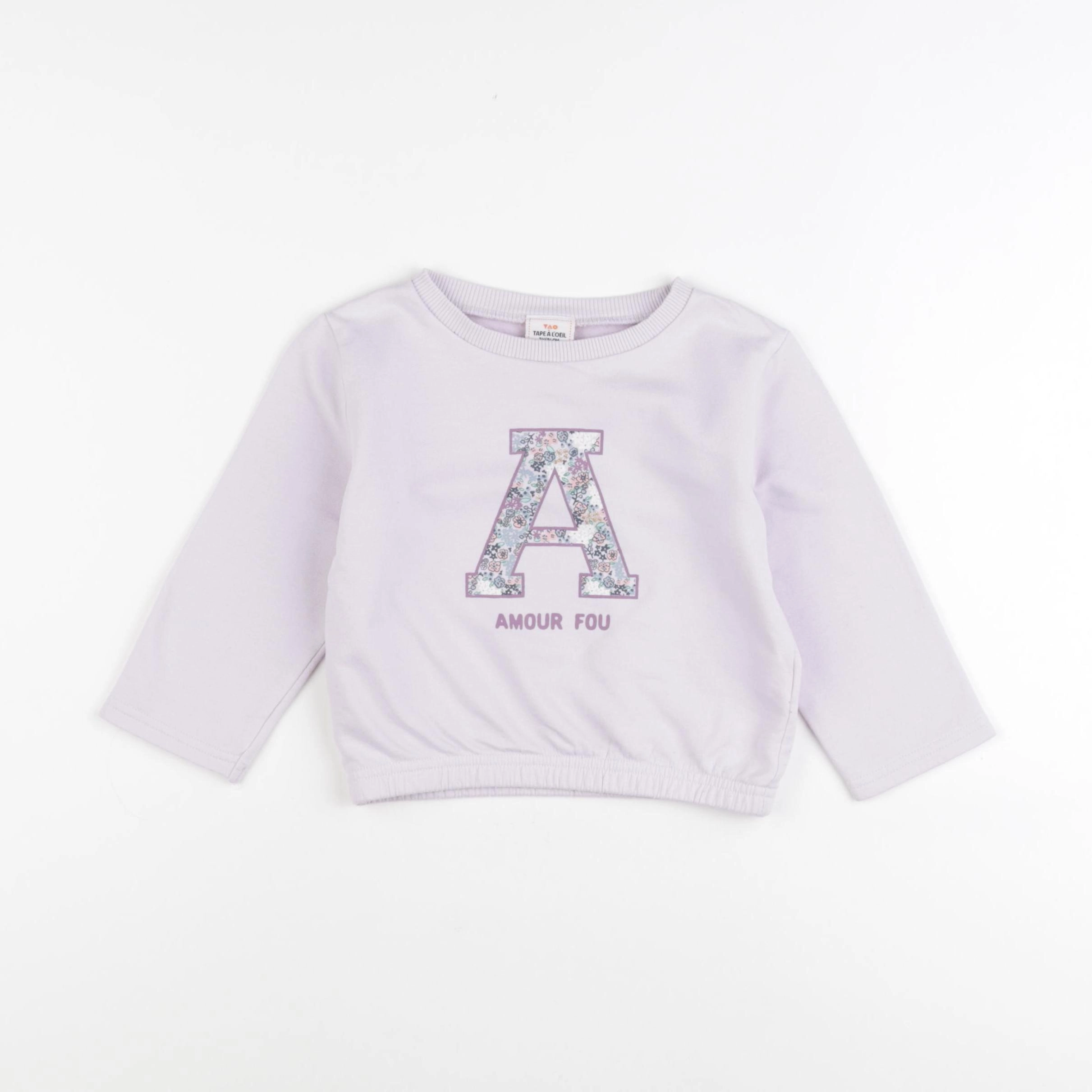Tape à l'oeil - sweat rose - 2 ans
