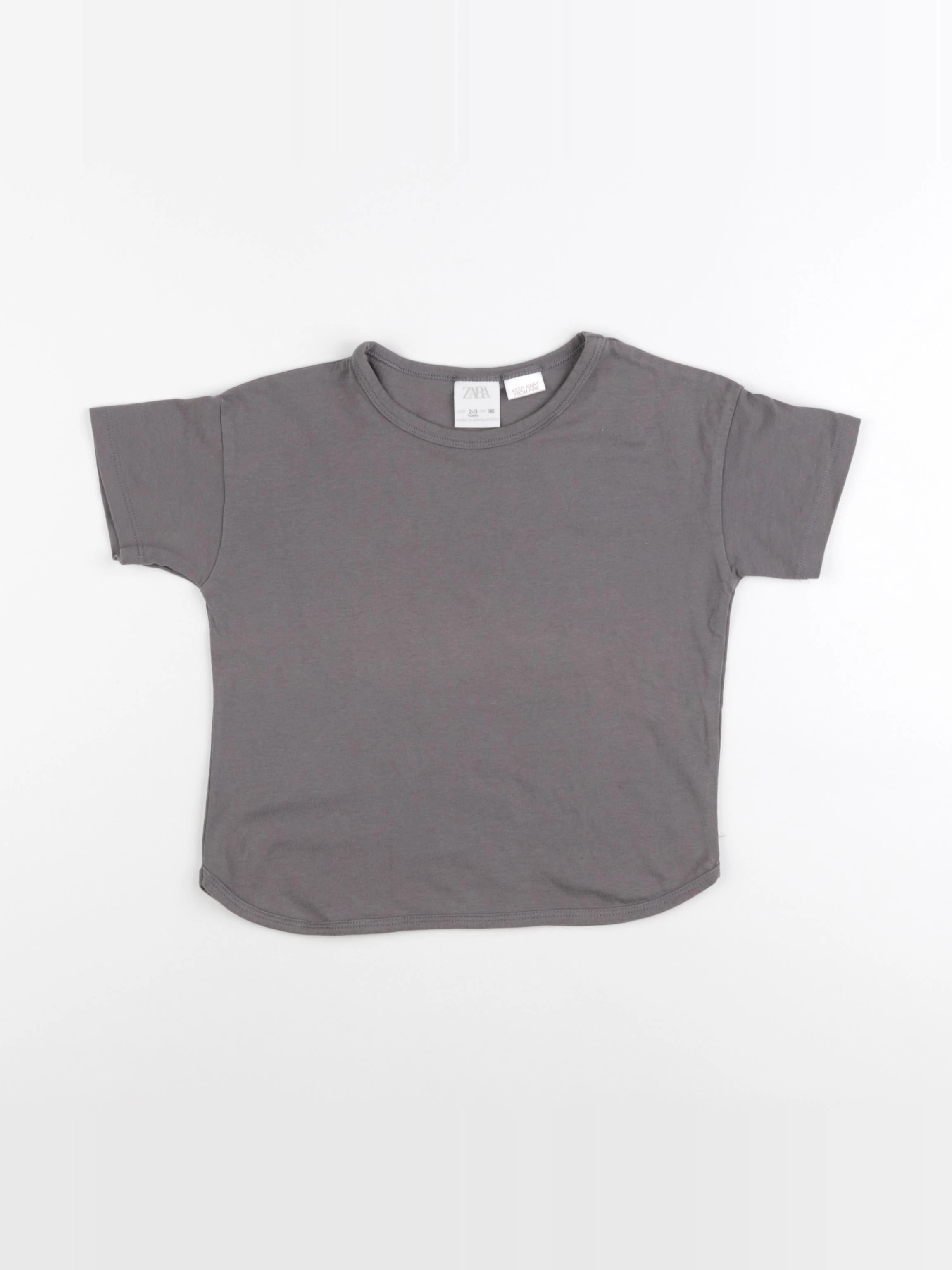 Zara - tee-shirt gris - 2/3 ans
