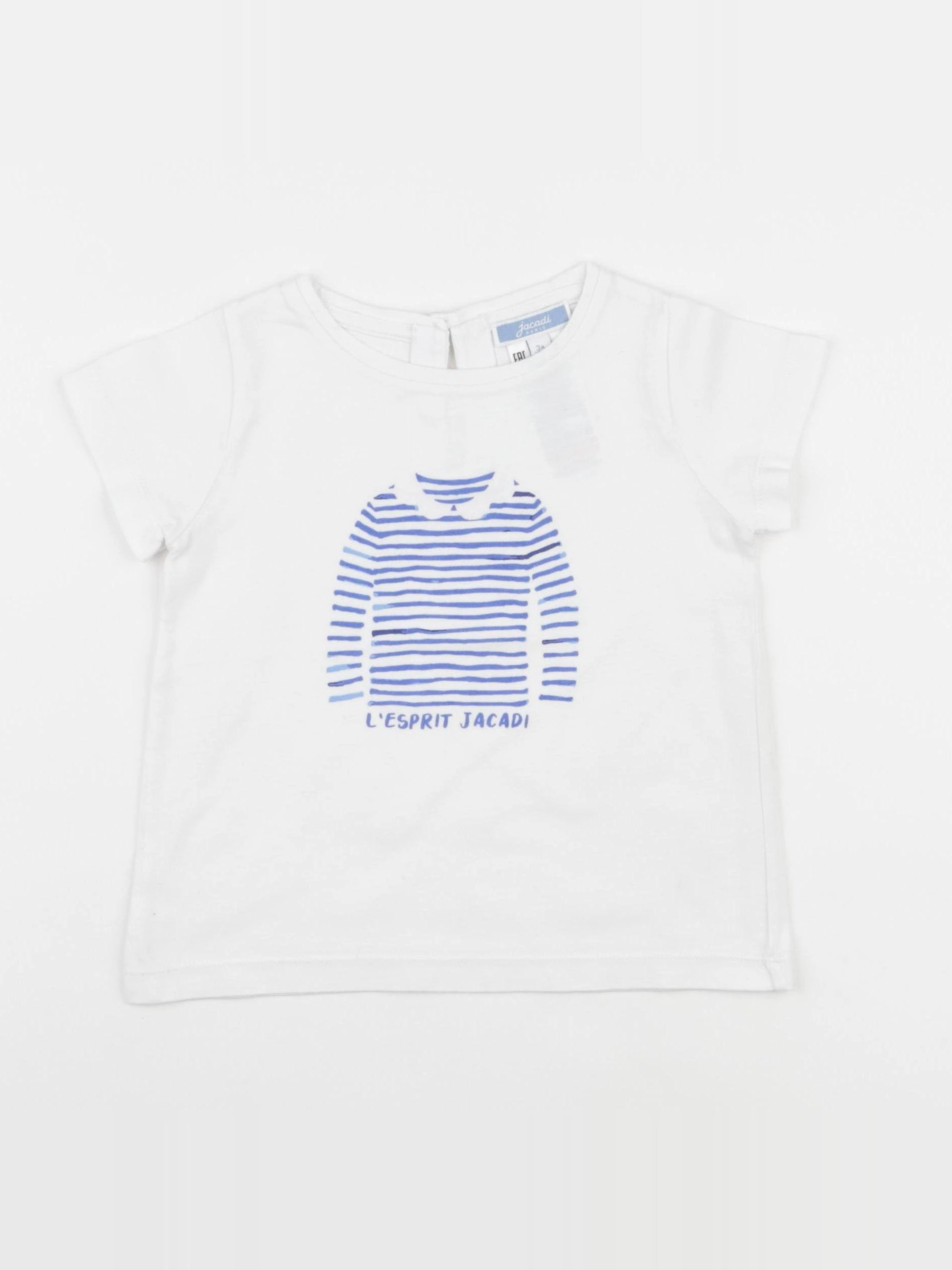 Jacadi - tee-shirt blanc, bleu - 3 ans