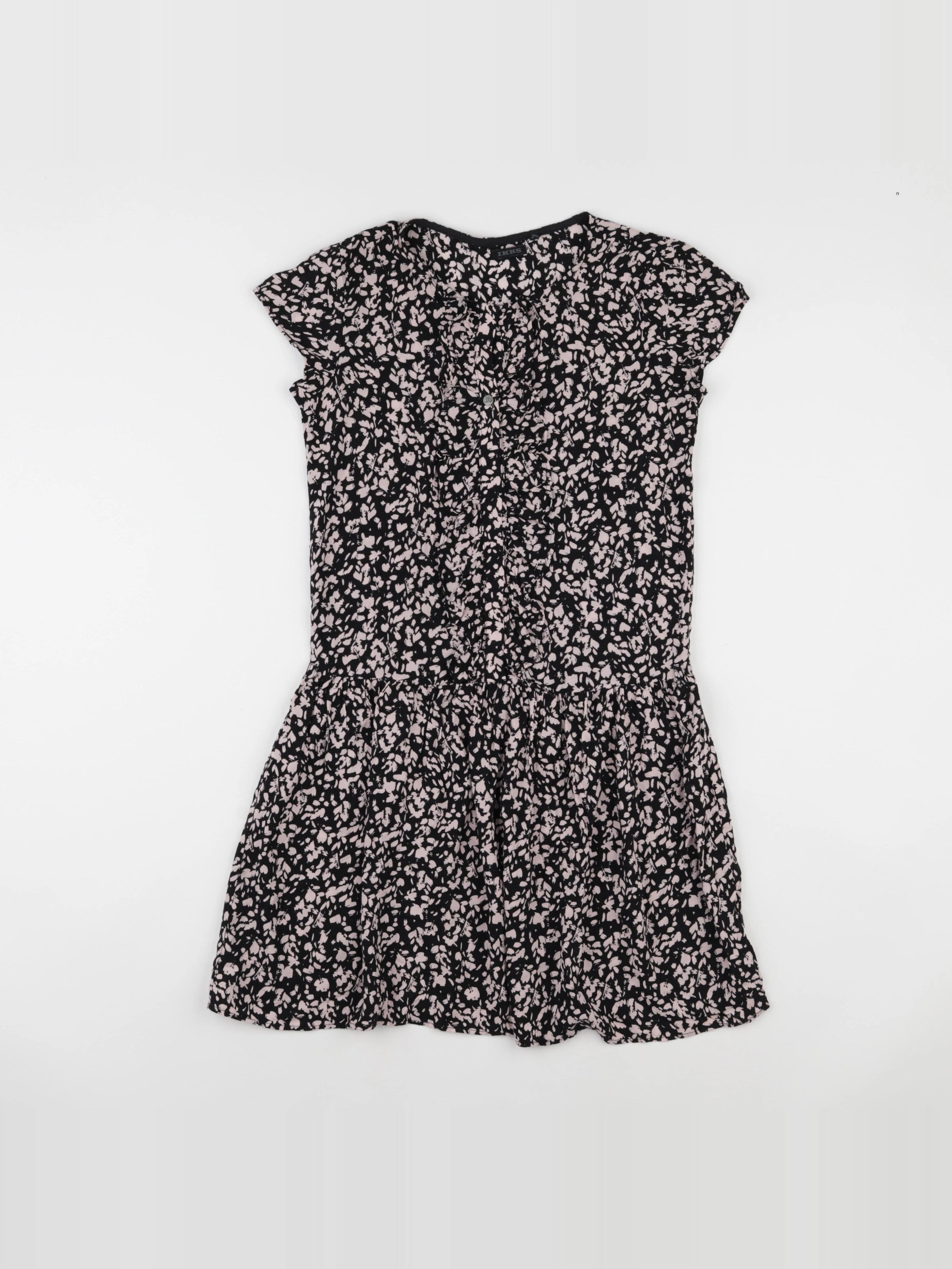 IKKS - robe noir, rose - 12 ans