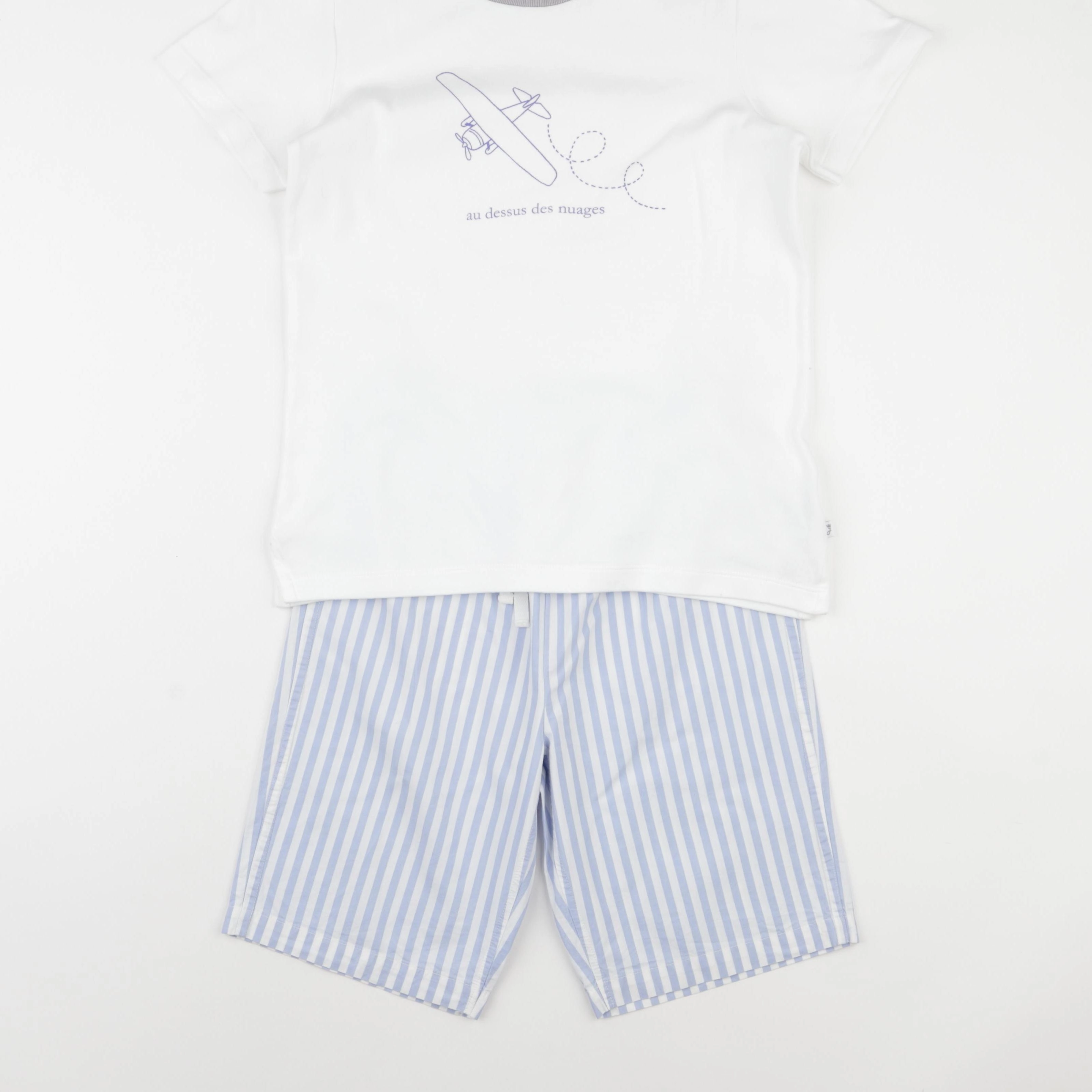Jacadi - pyjama coton blanc, bleu - 10 ans