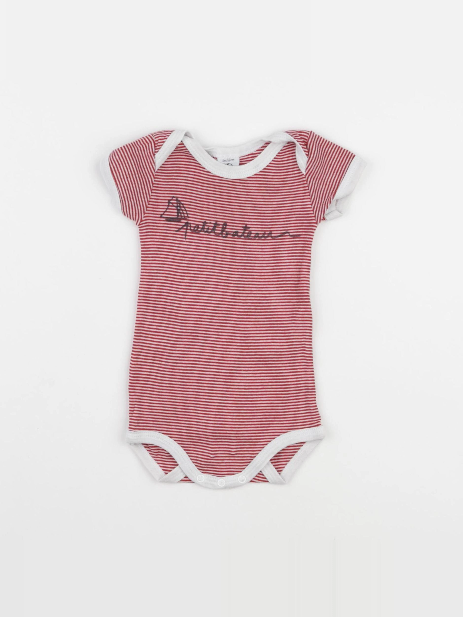 Petit Bateau - body rouge - 6 mois