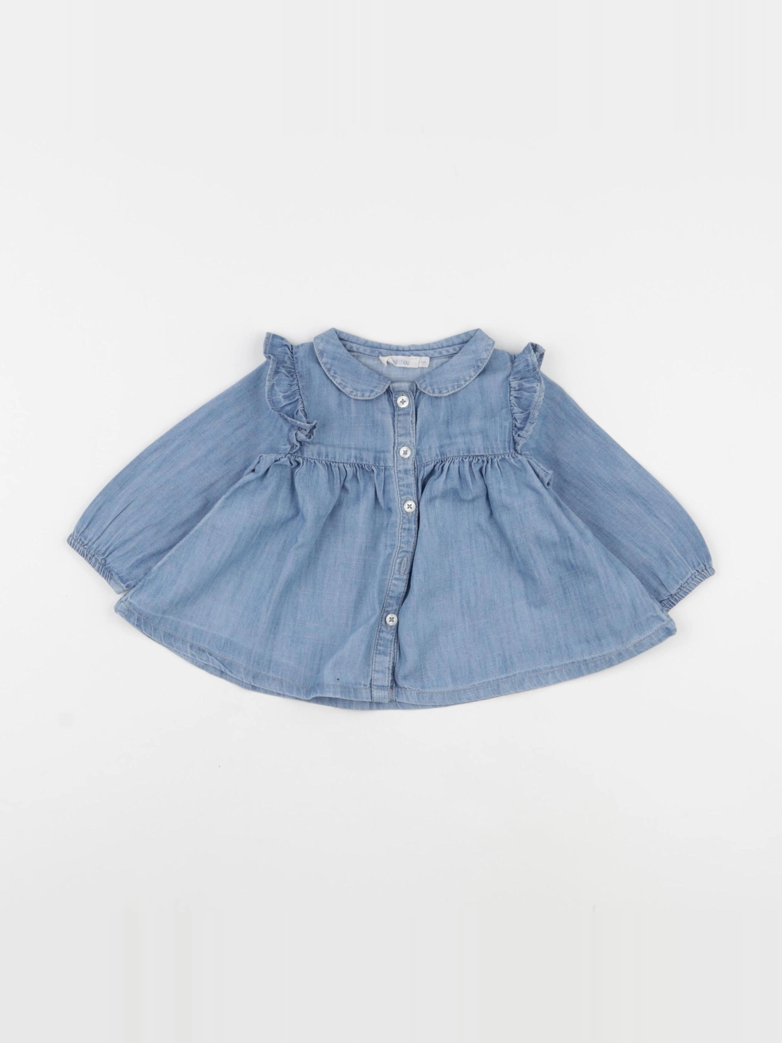Boutchou - blouse bleu - 6 mois