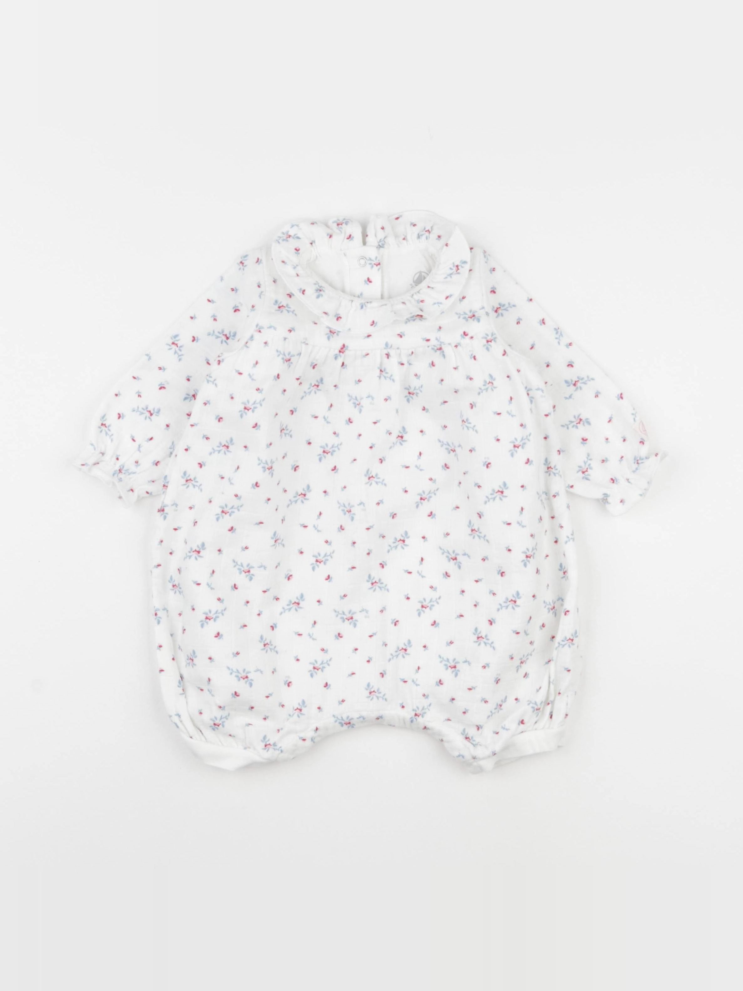 Petit Bateau - combinaison blanc, bleu - 6 mois