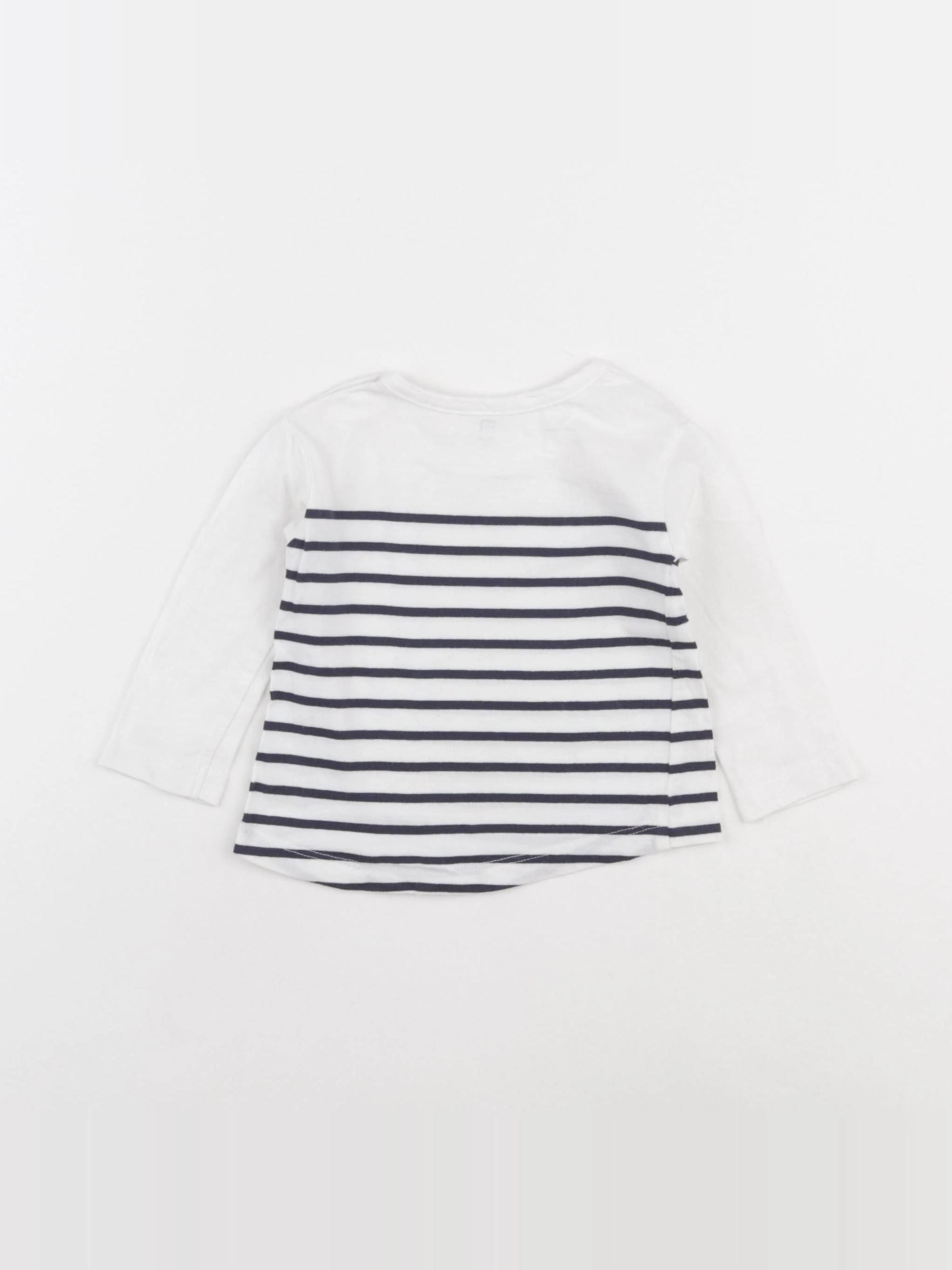 La Redoute - tee-shirt blanc, bleu - 3 mois