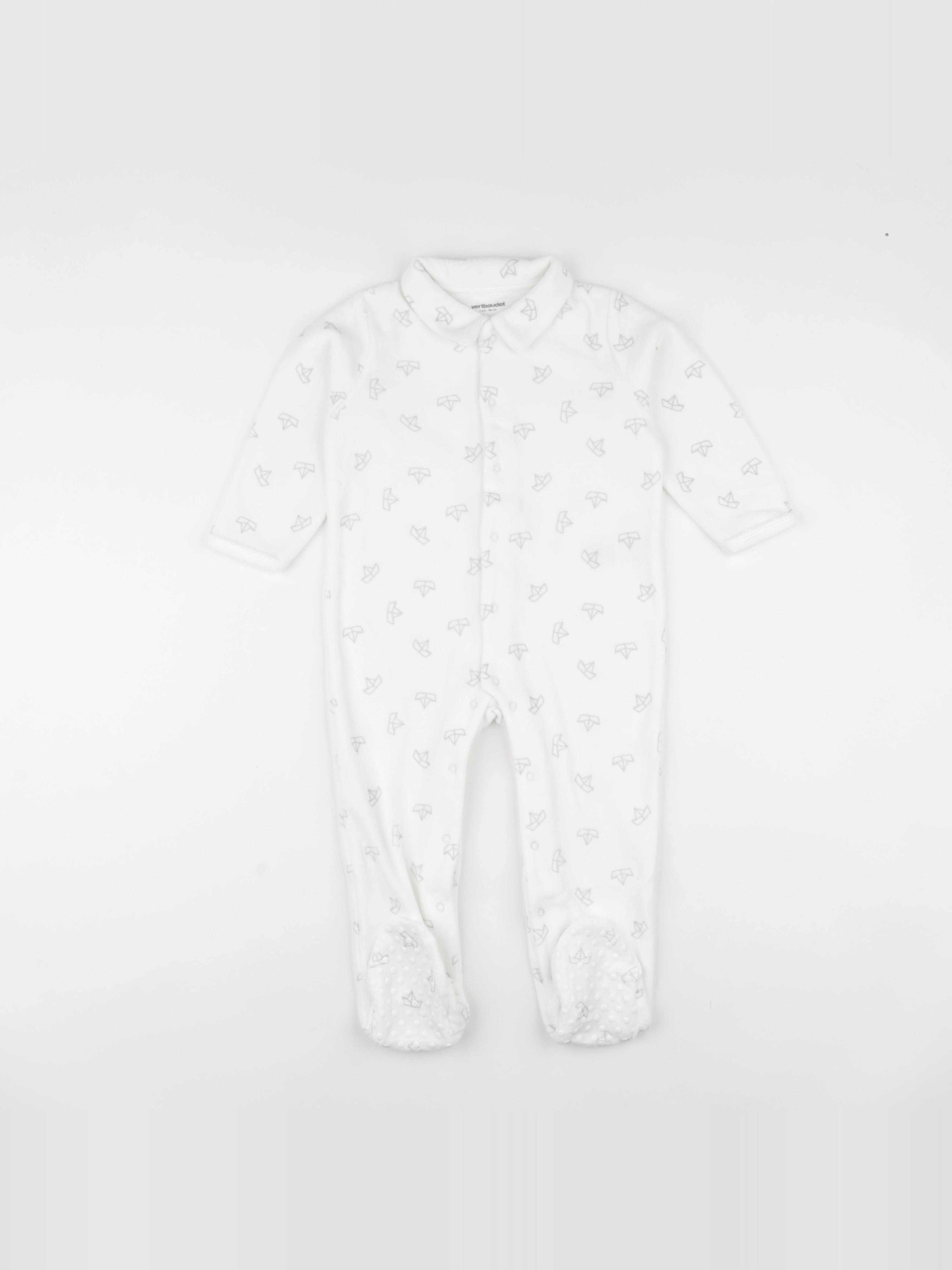 Vertbaudet - pyjama velours blanc - 2 ans