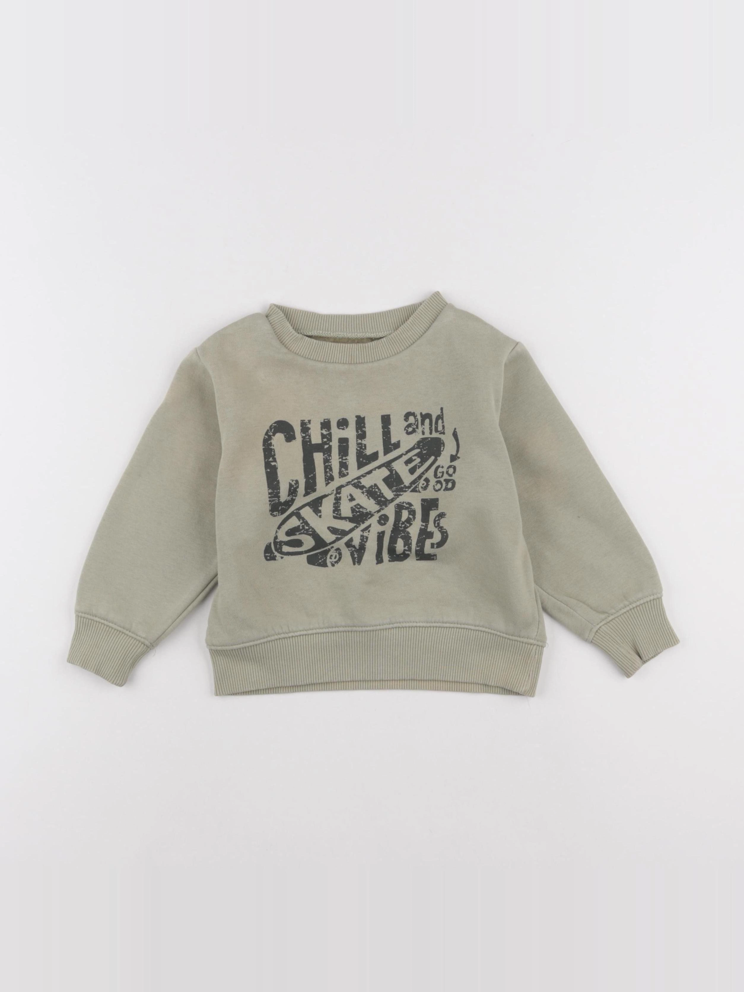 Vertbaudet - sweat vert - 3 ans