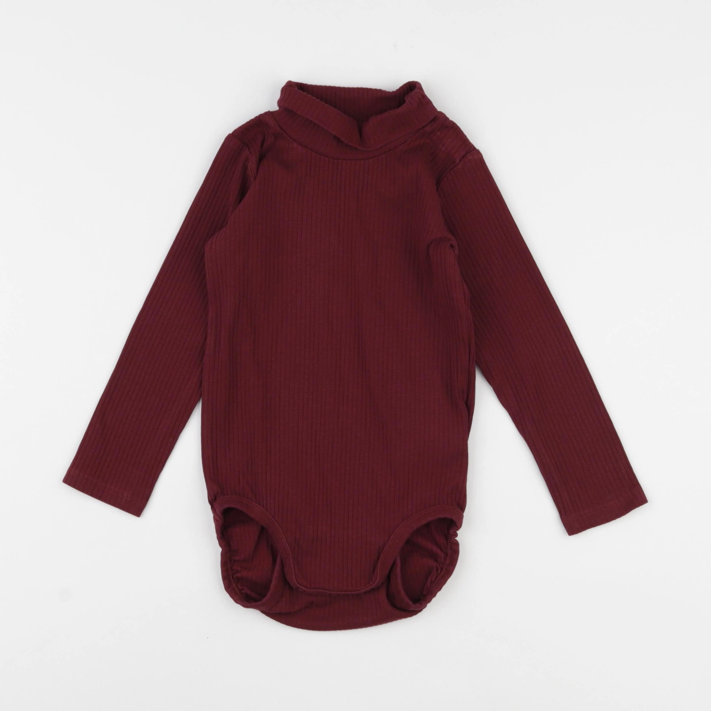 H&M - body à col rouge - 2/3 ans