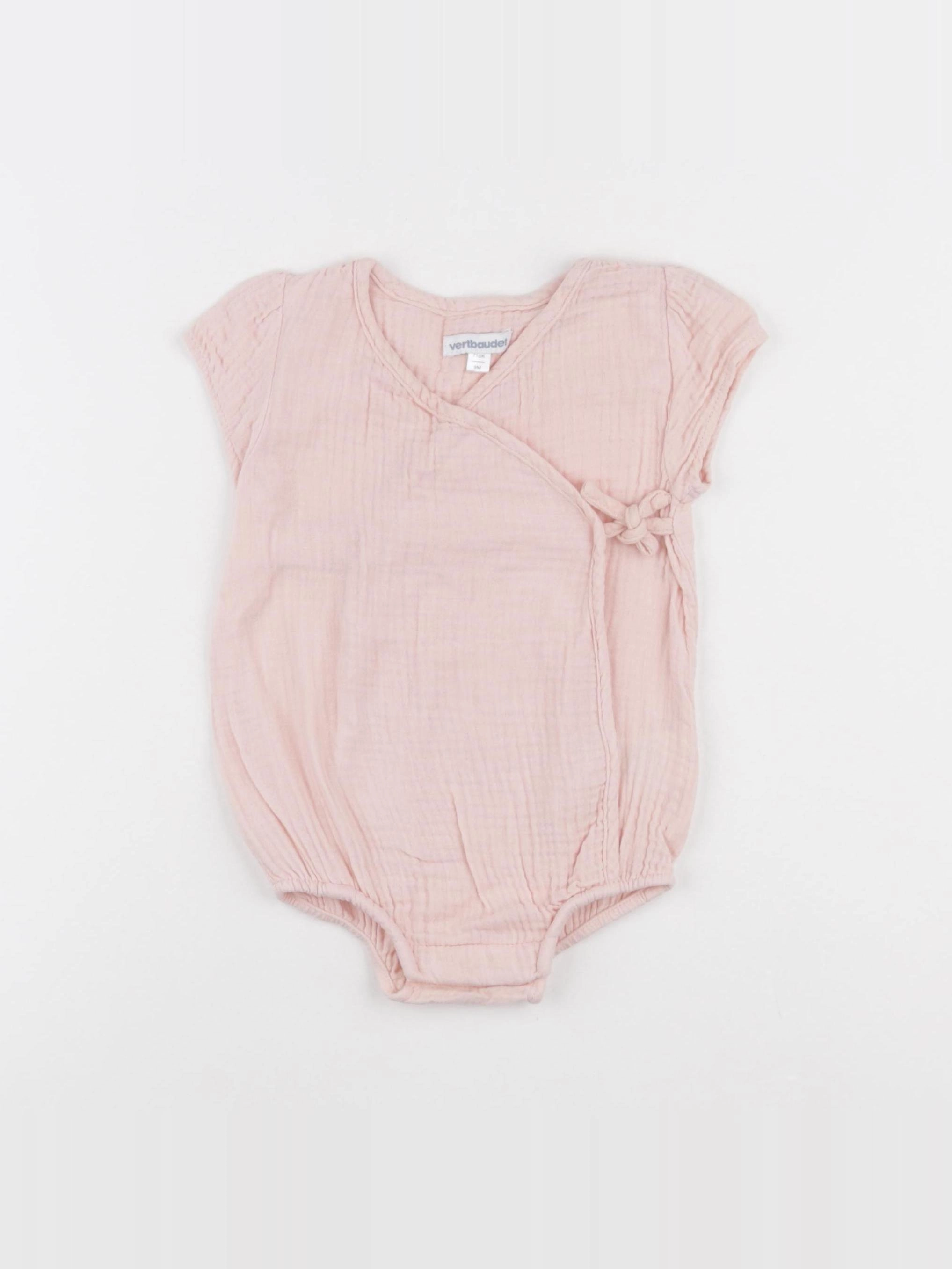Vertbaudet - combinaison rose - 9 mois