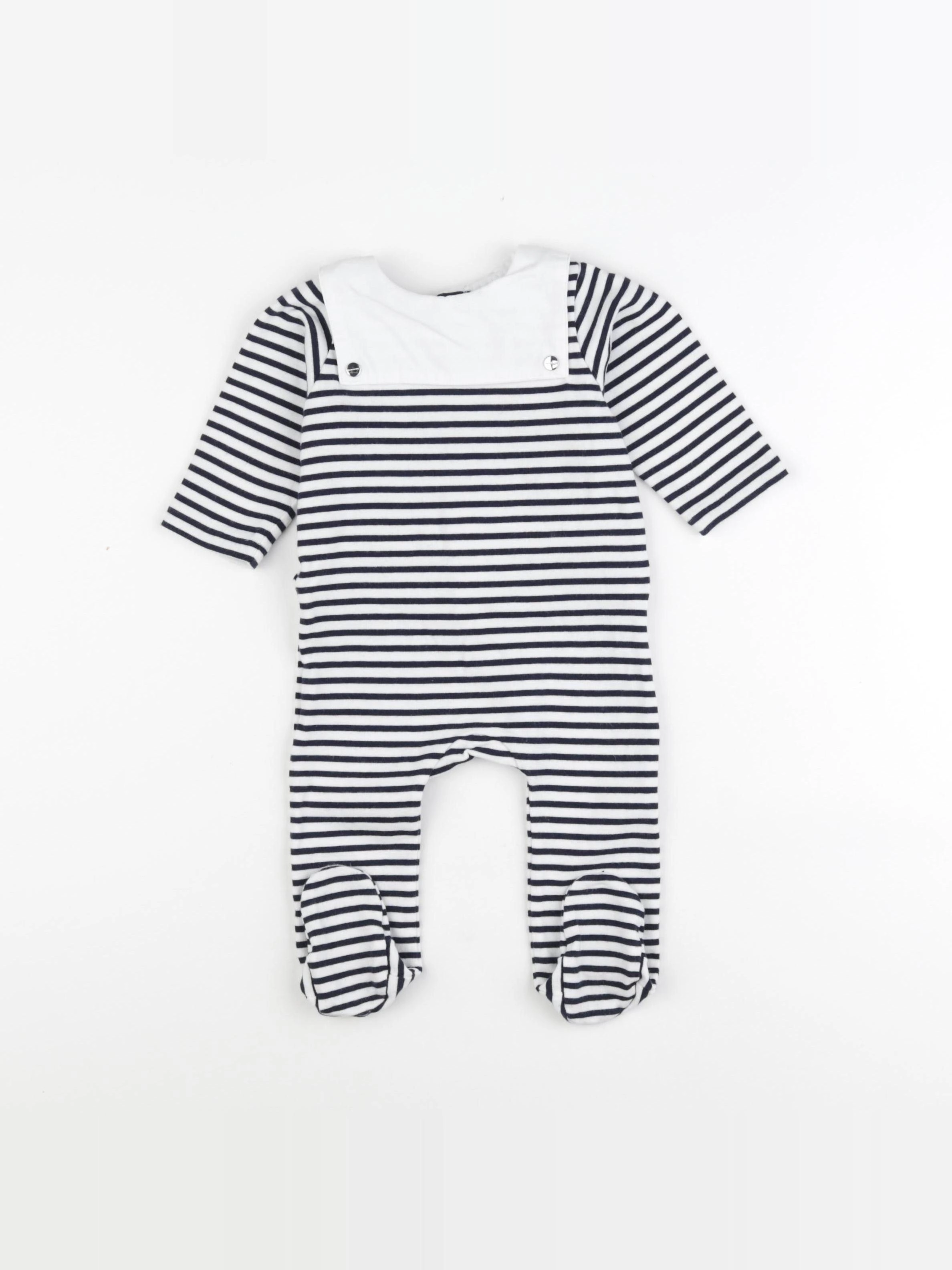 Jacadi - pyjama coton blanc, bleu - 6 mois