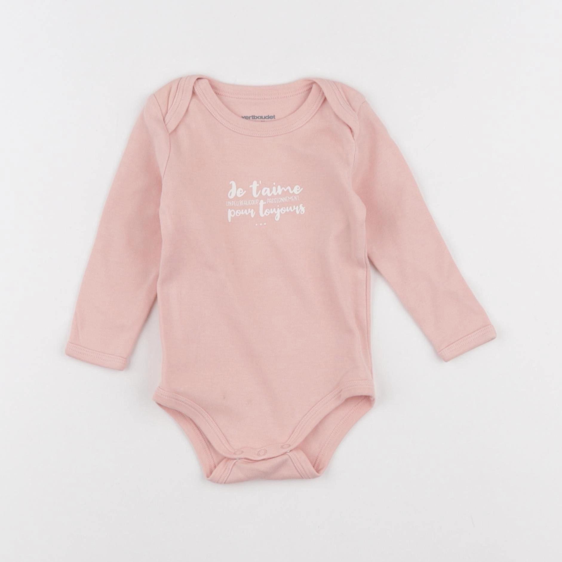 Vertbaudet - body rose - 9 mois