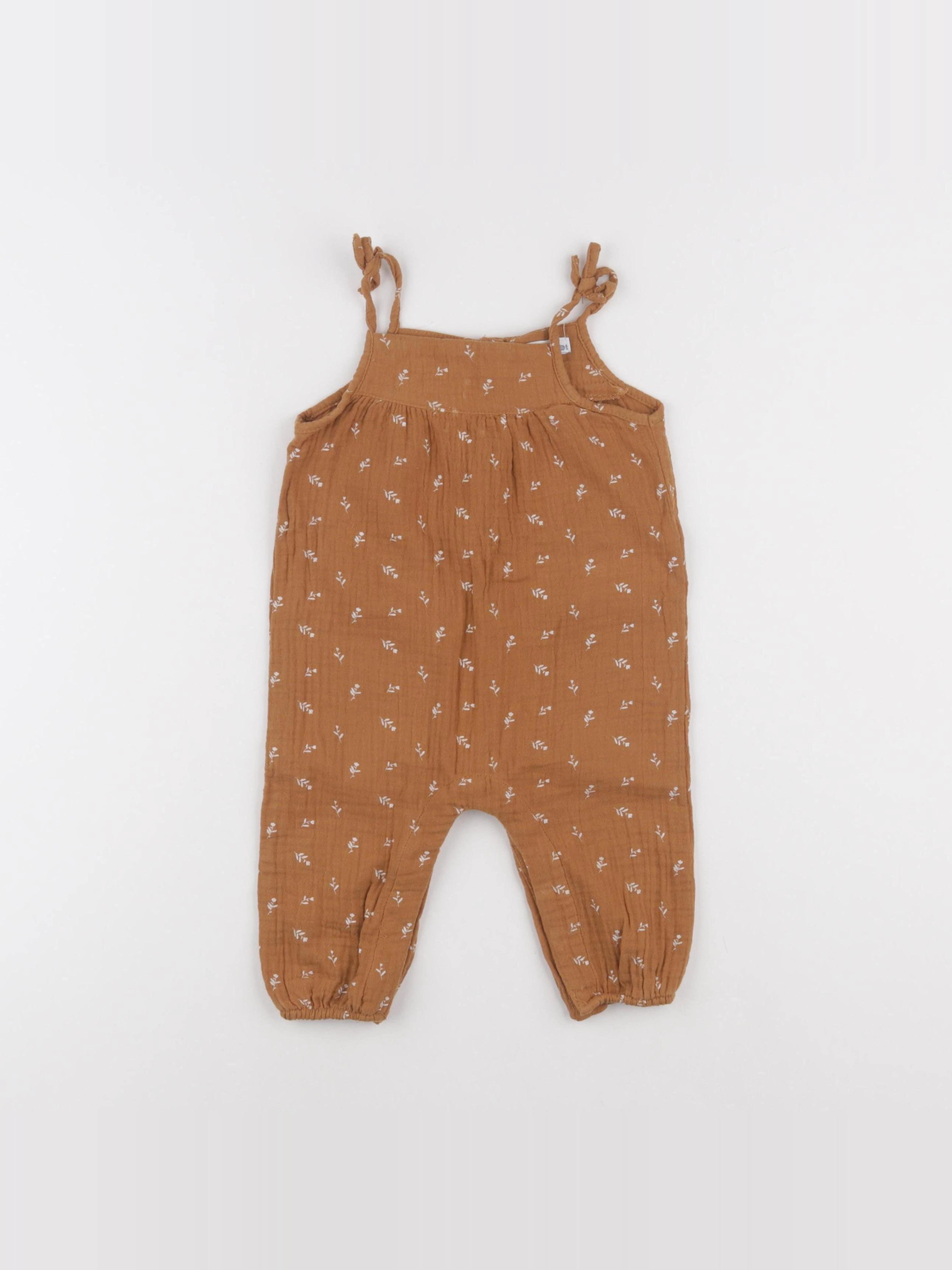 Vertbaudet - combinaison marron - 9 mois