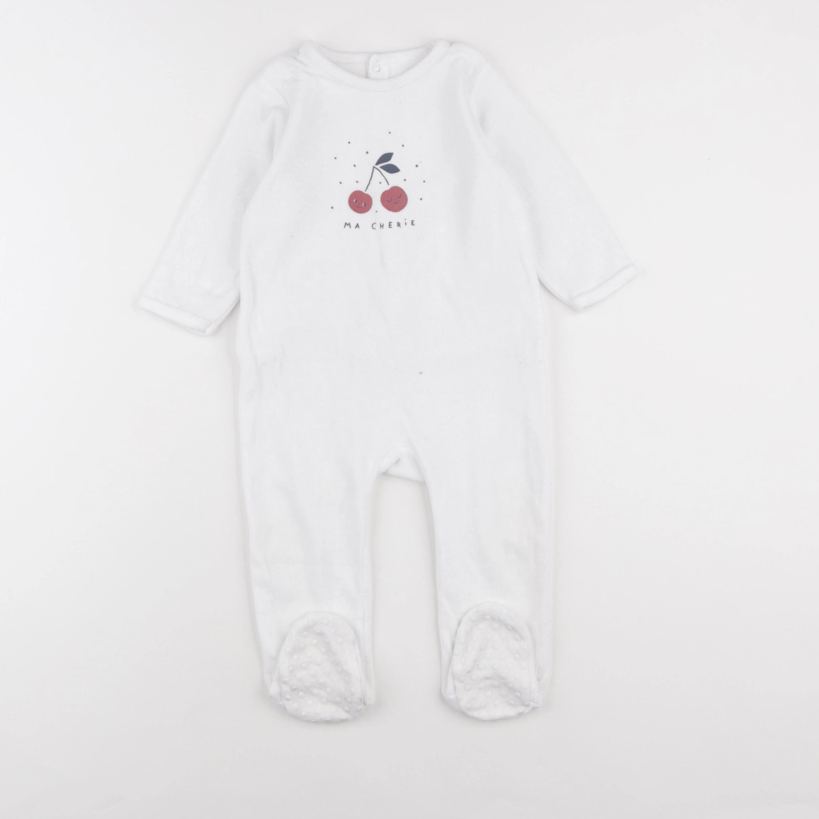 Vertbaudet - pyjama velours blanc - 18 mois