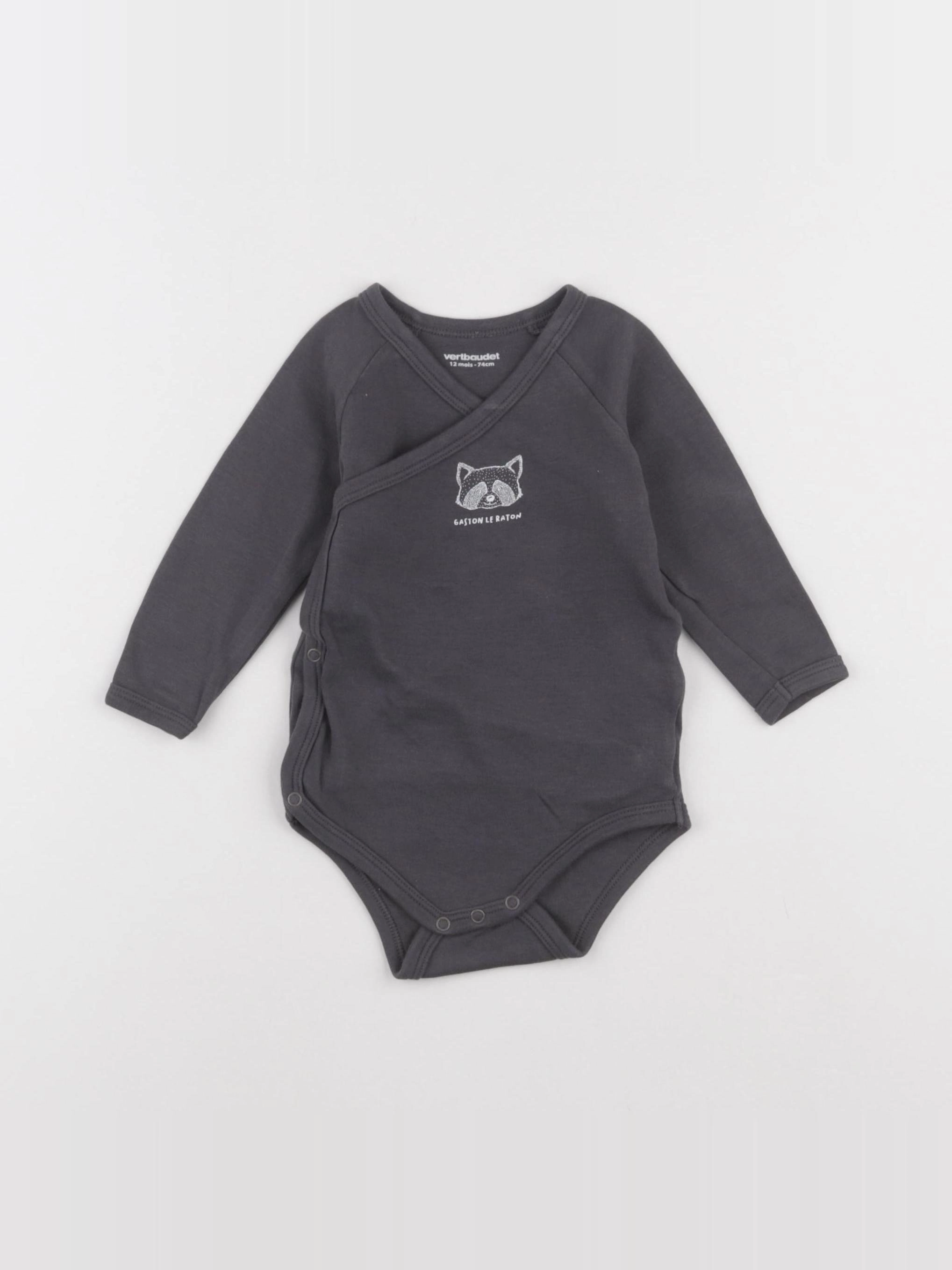 Vertbaudet - body gris - 12 mois