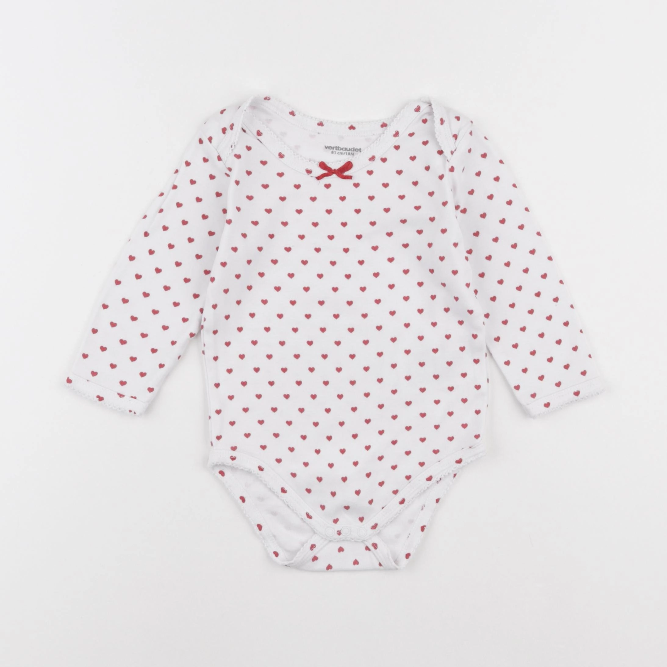 Vertbaudet - body blanc, rouge - 18 mois