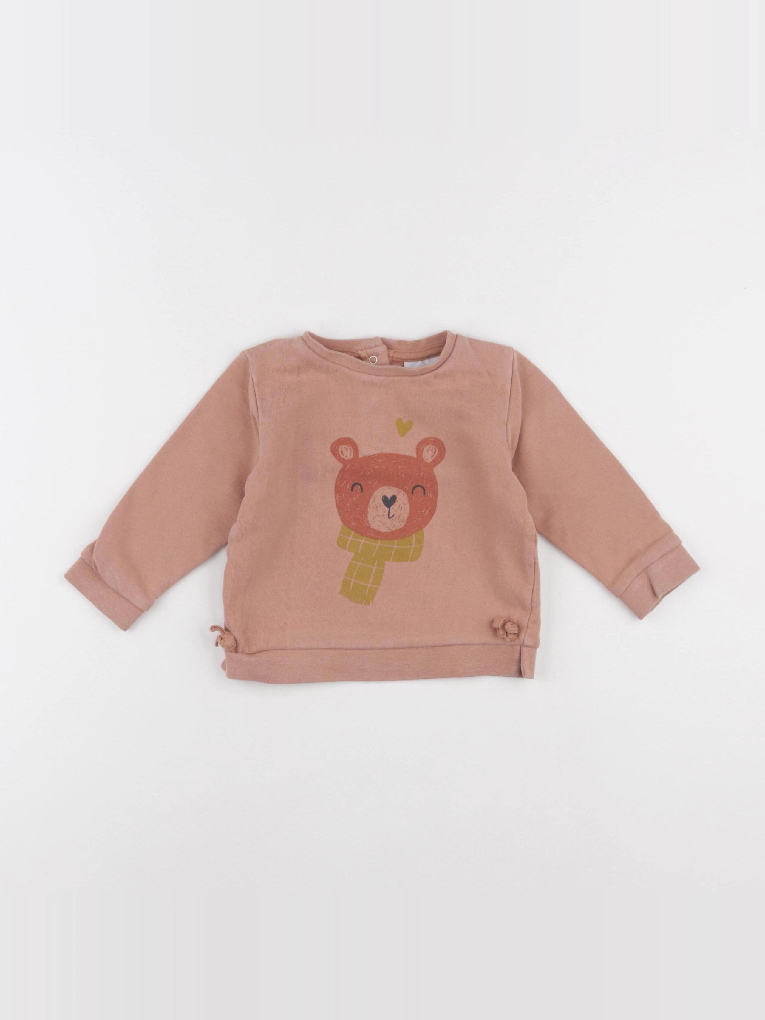 Vertbaudet - sweat rose - 18 mois