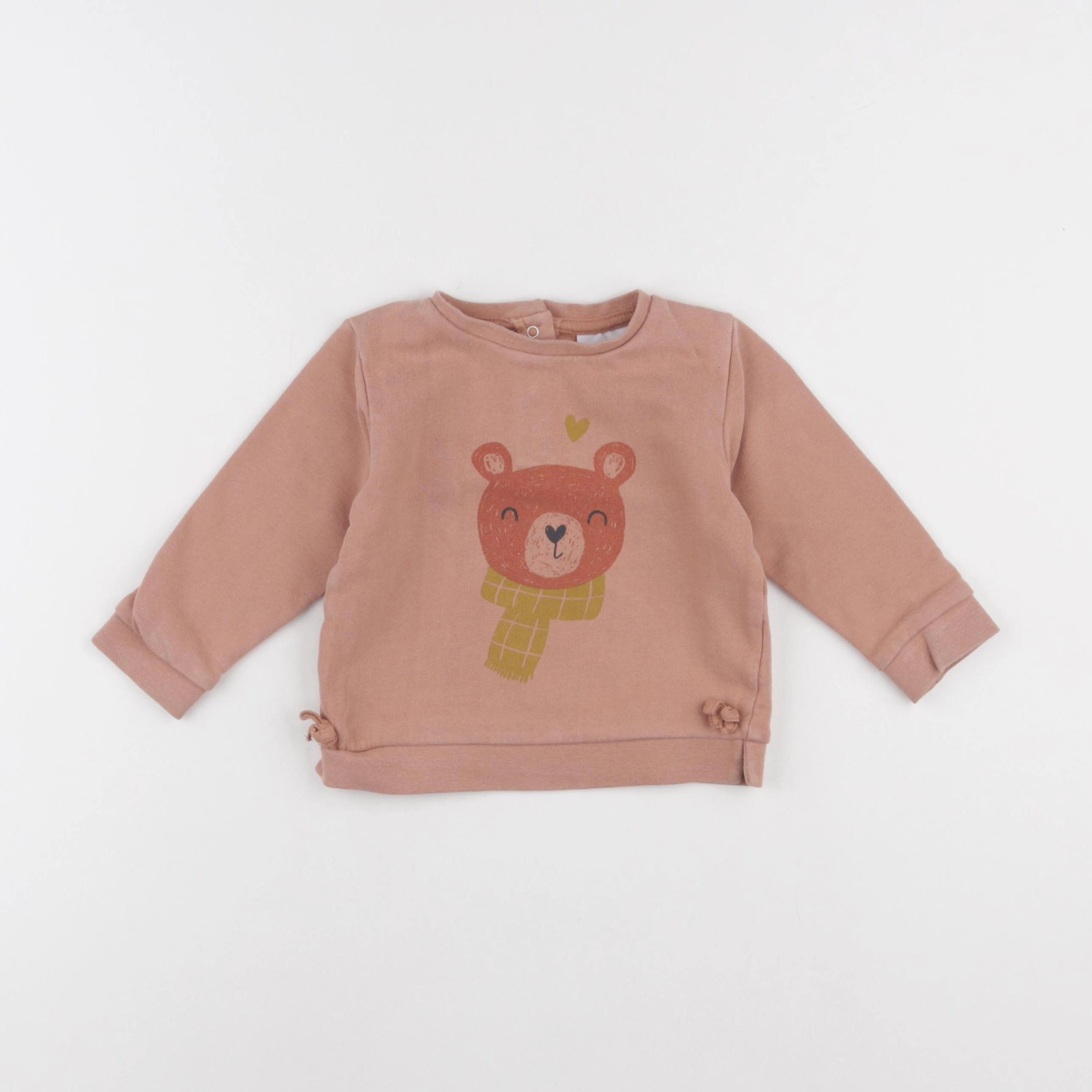 Vertbaudet - sweat rose - 18 mois