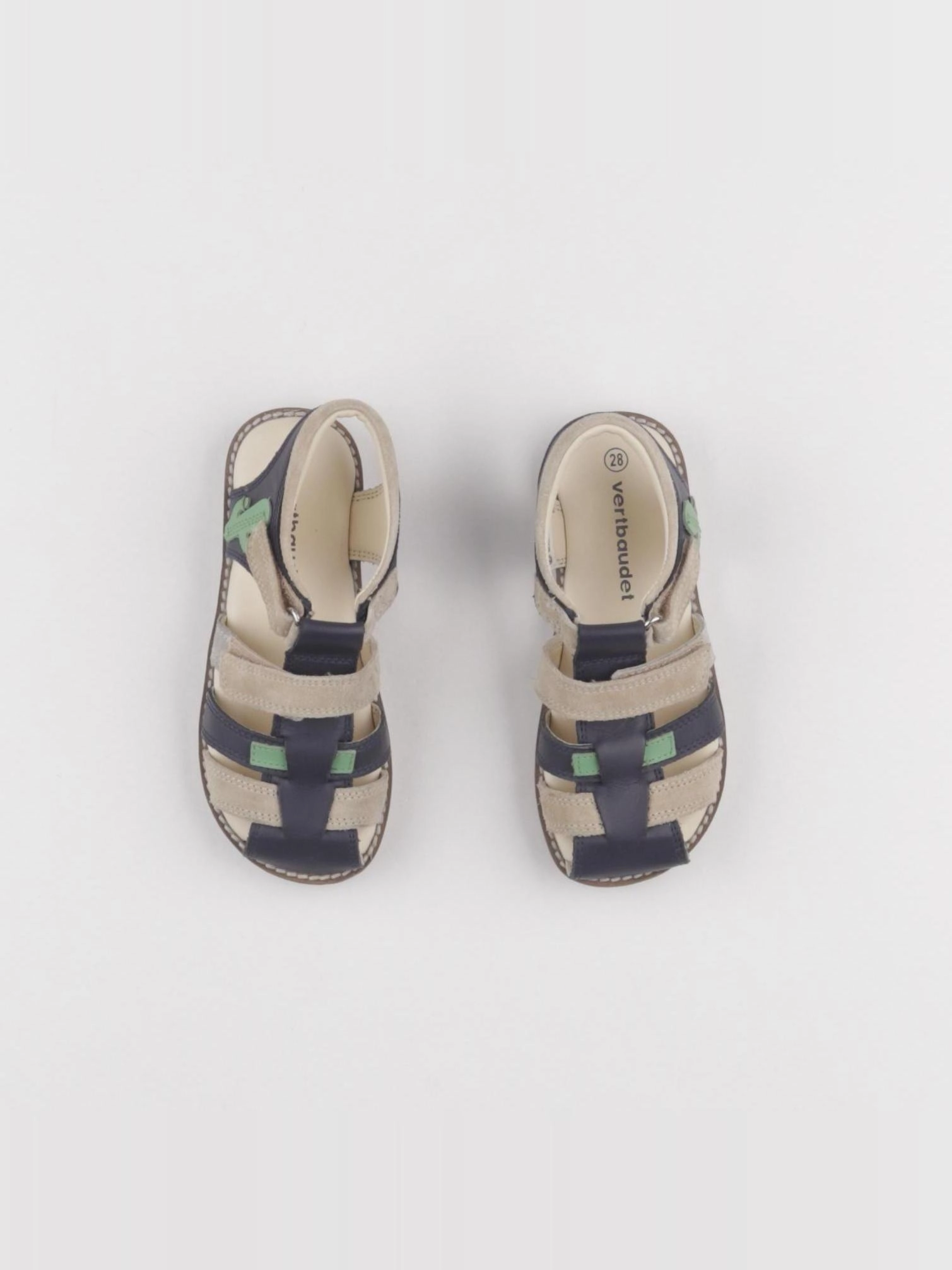Vertbaudet - sandales beige, bleu - pointure 28