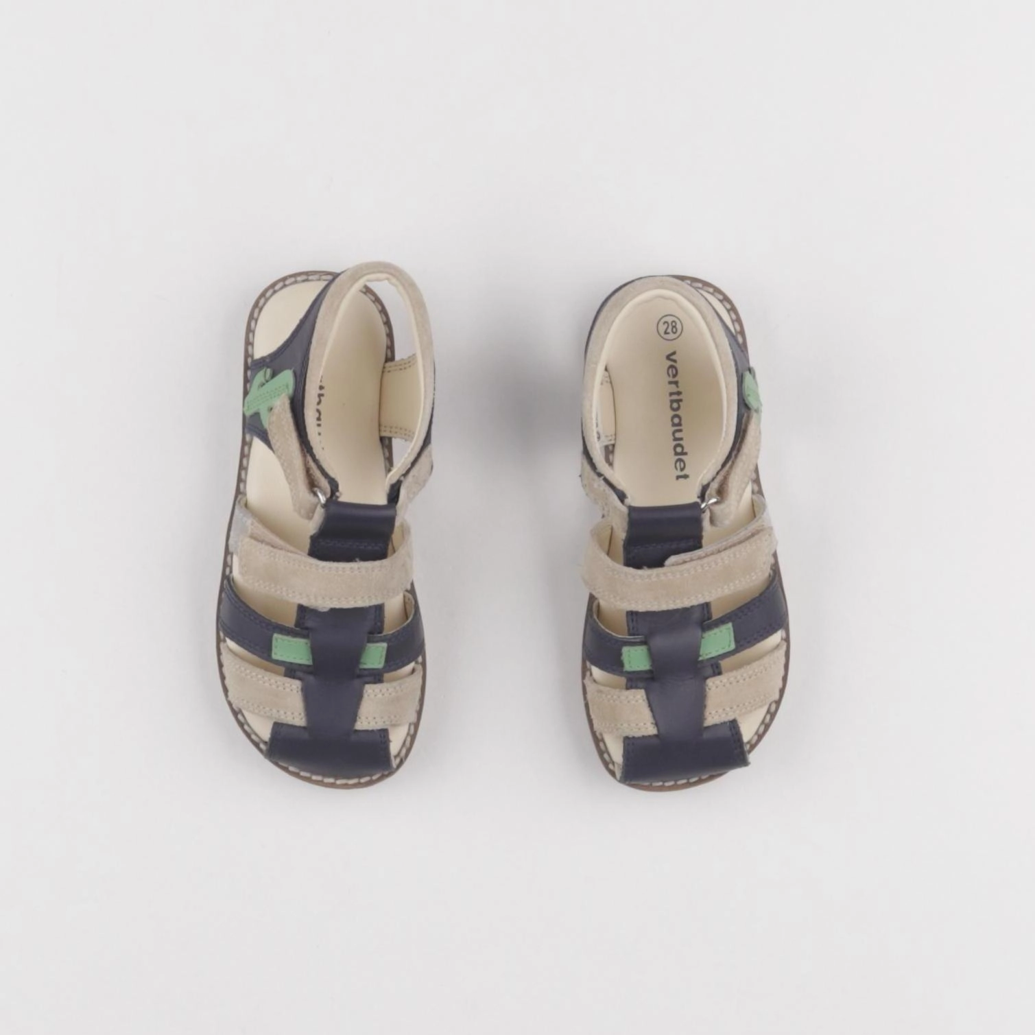 Vertbaudet - sandales beige, bleu - pointure 28