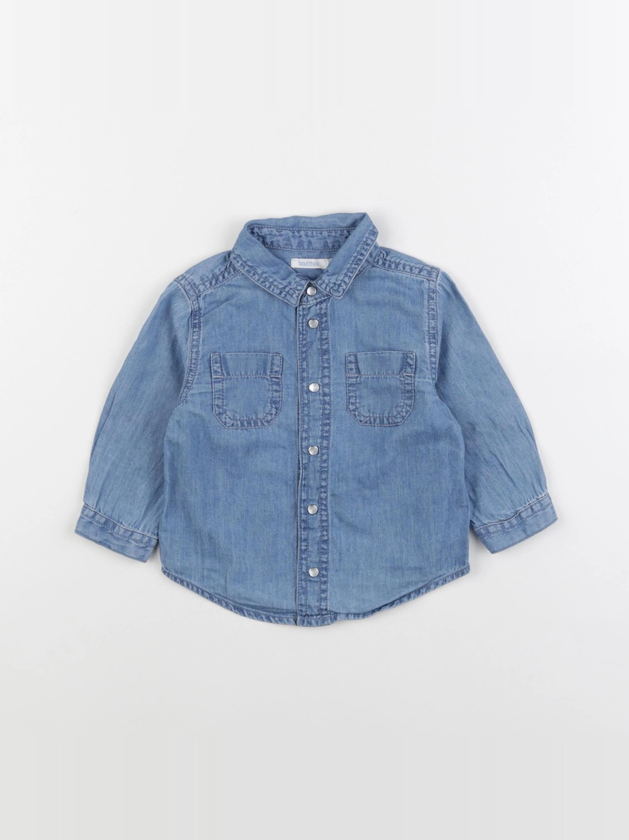 Boutchou - chemise bleu - 9 mois