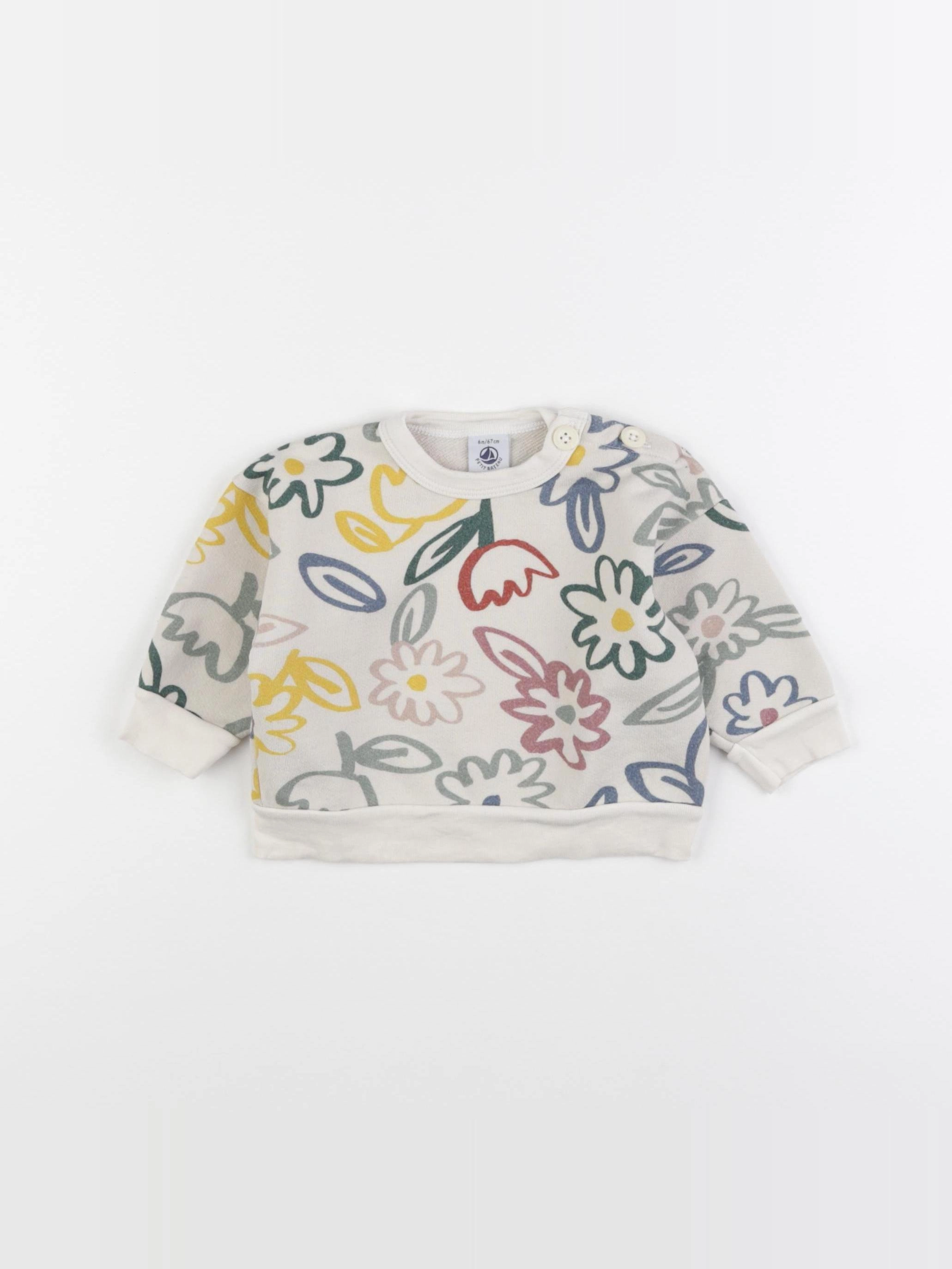 Petit Bateau - sweat beige - 6 mois