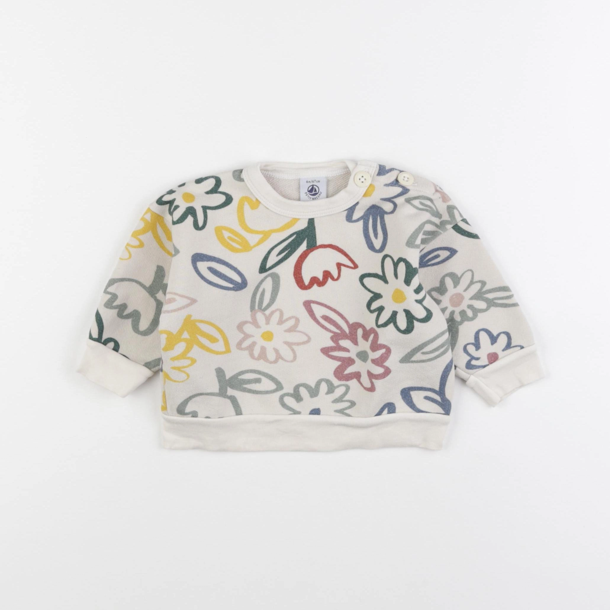 Petit Bateau - sweat beige - 6 mois