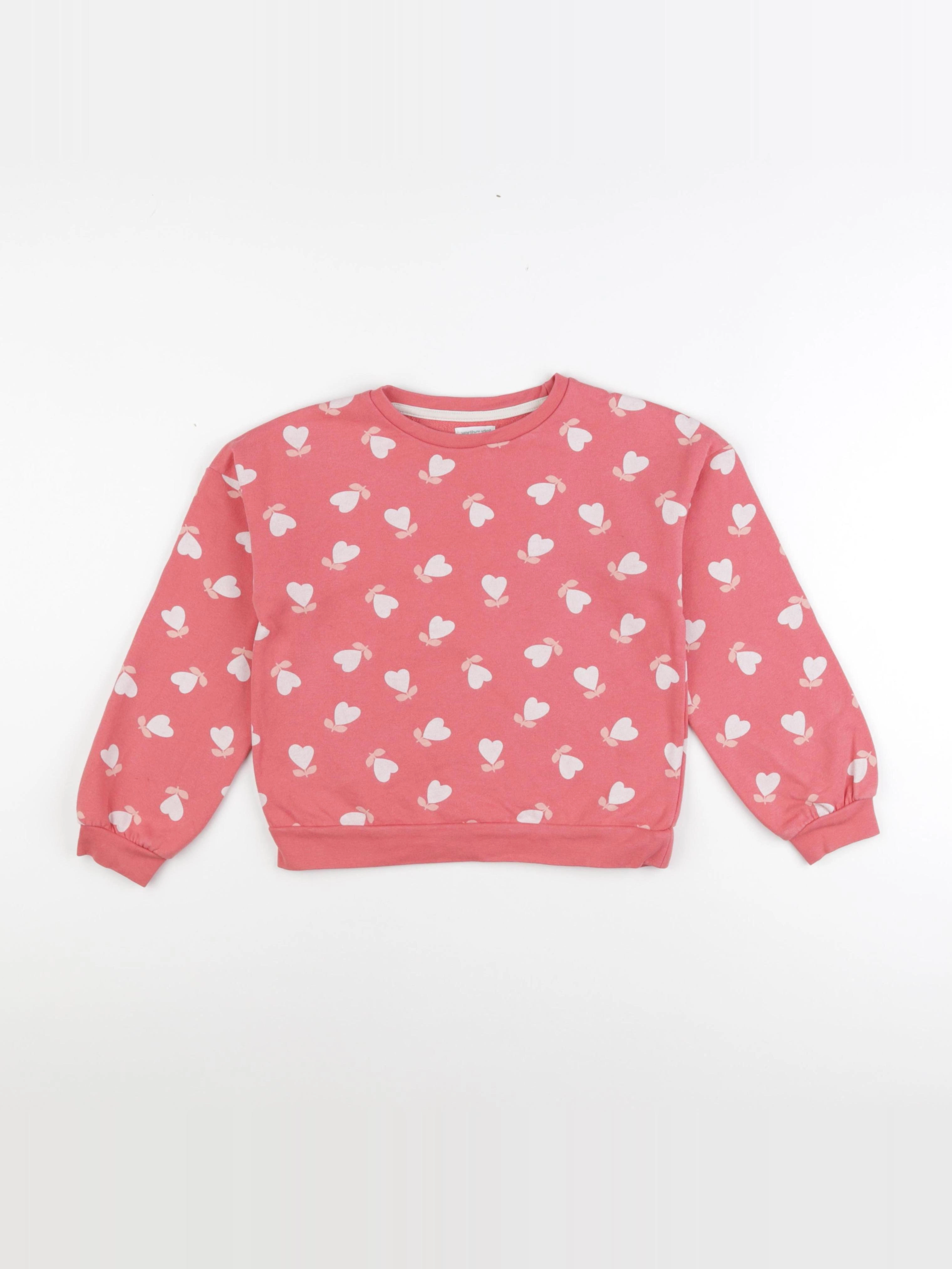 Vertbaudet - sweat rose - 8 ans