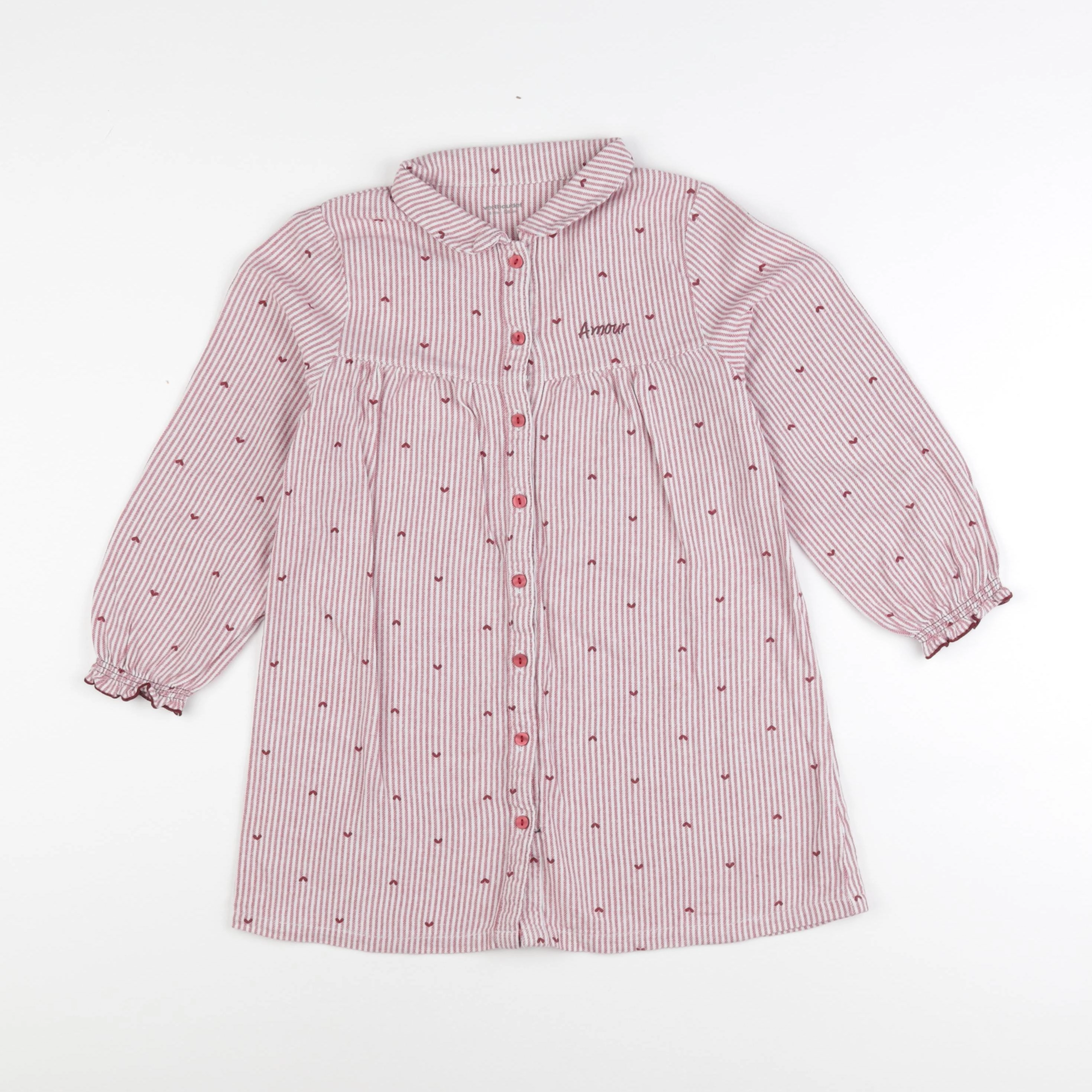 Vertbaudet - chemise de nuit coton rose - 8 ans