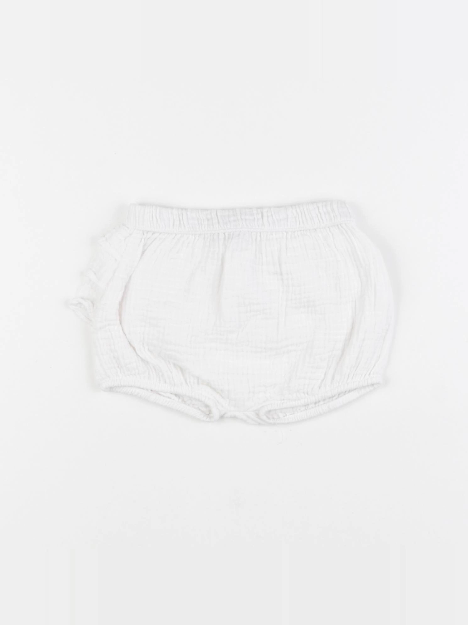 Vertbaudet - bloomer volants au dos blanc - 9 mois