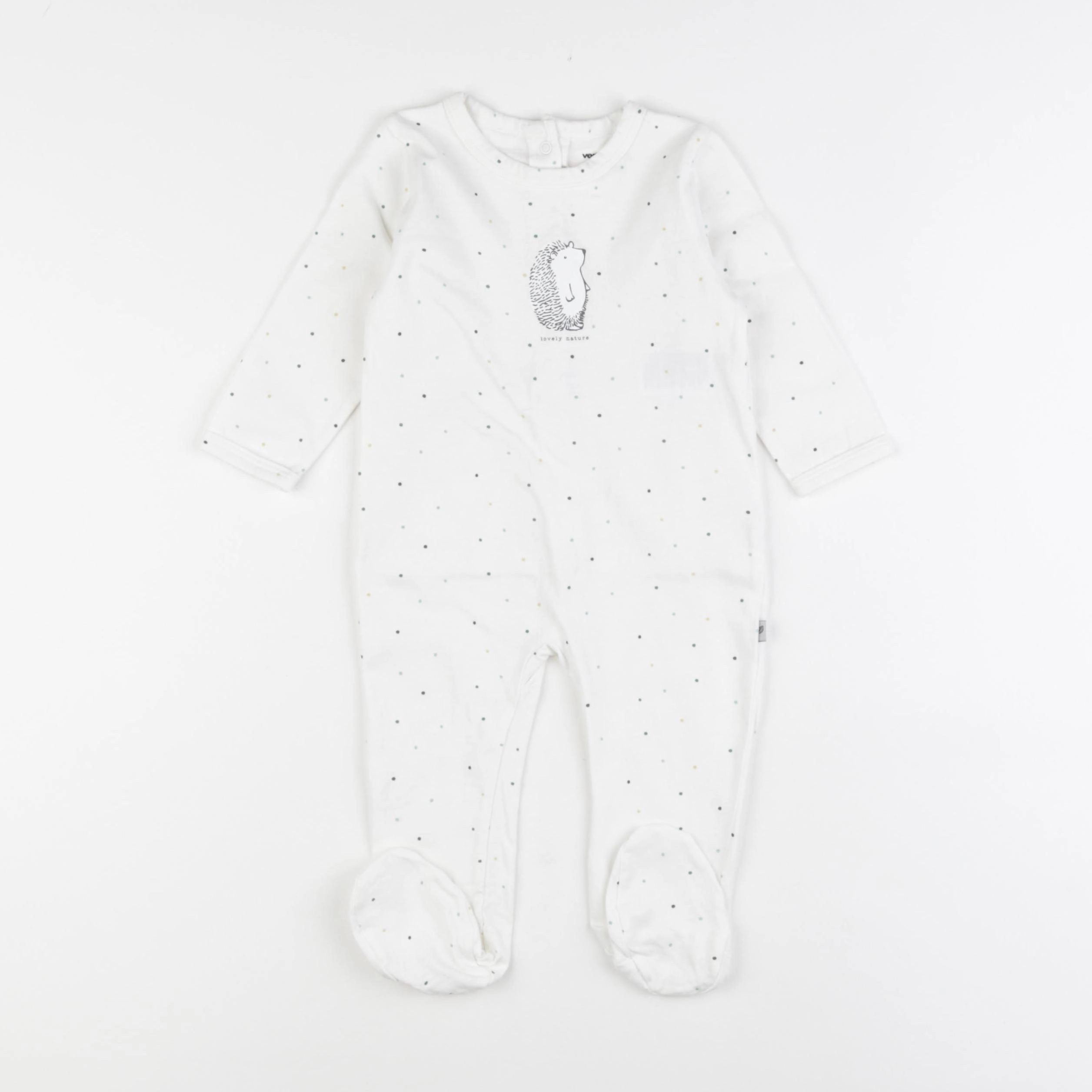 Vertbaudet - pyjama coton blanc - 9 mois