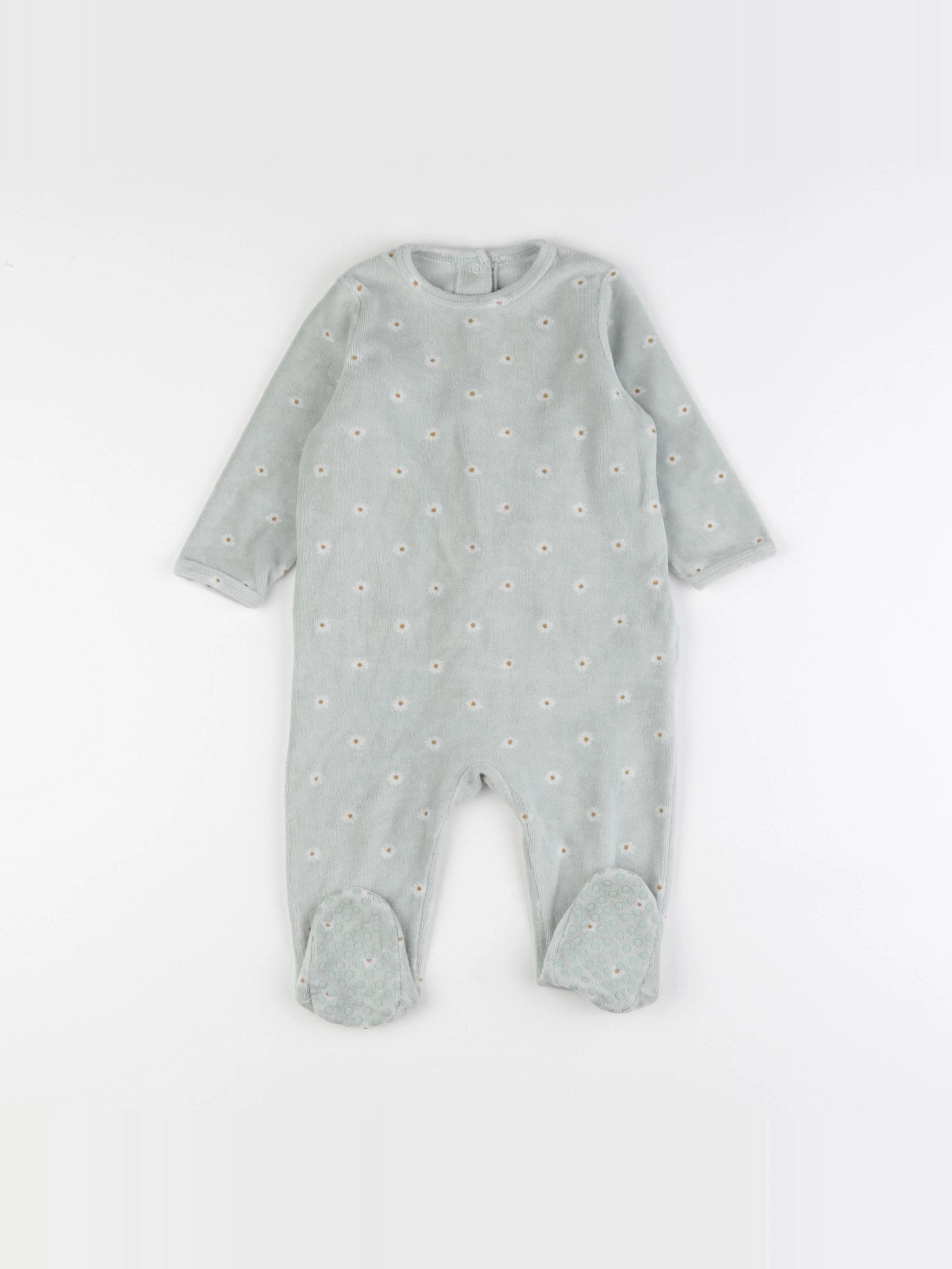 Vertbaudet - pyjama velours bleu - 12 mois