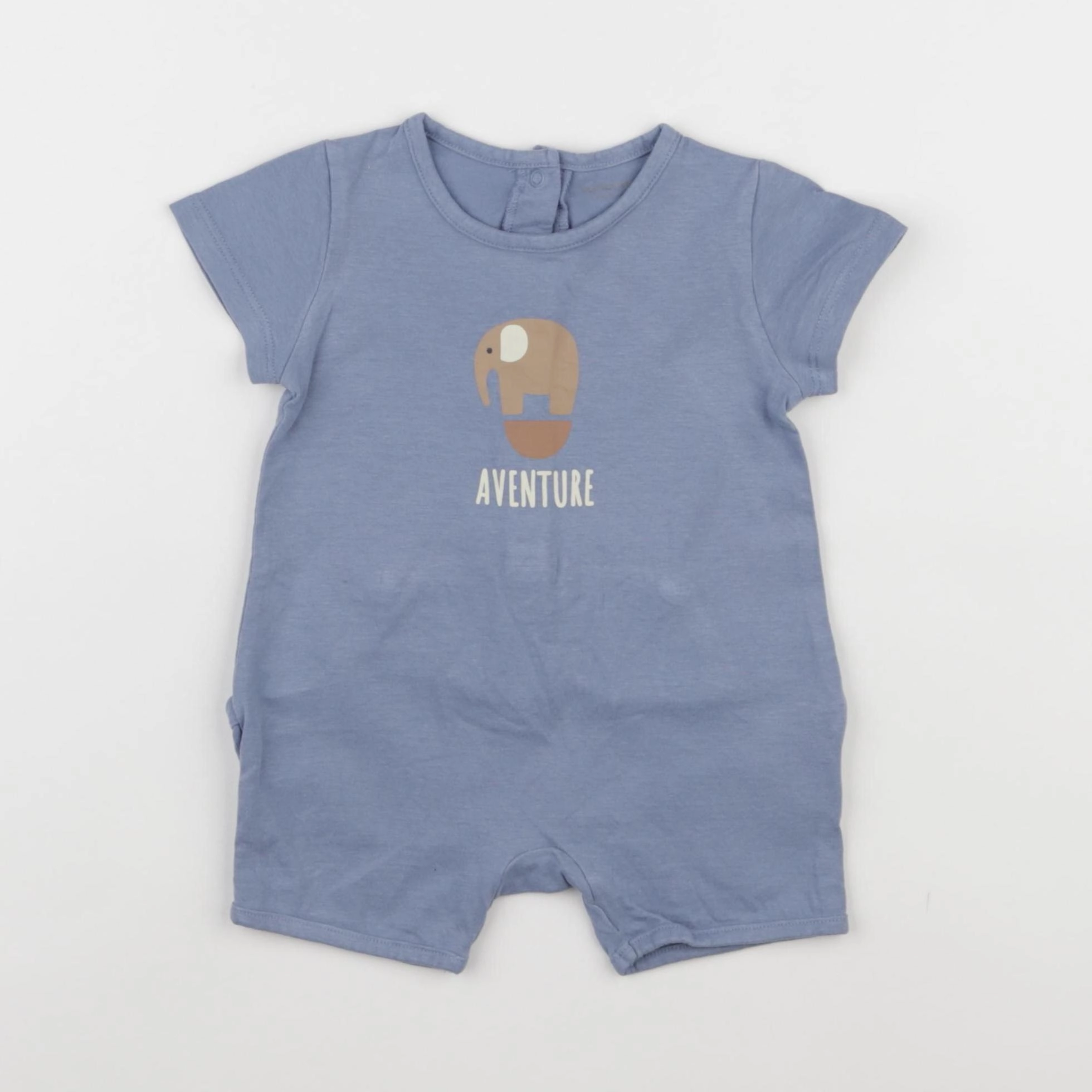 Vertbaudet - pyjama coton bleu - 6 mois