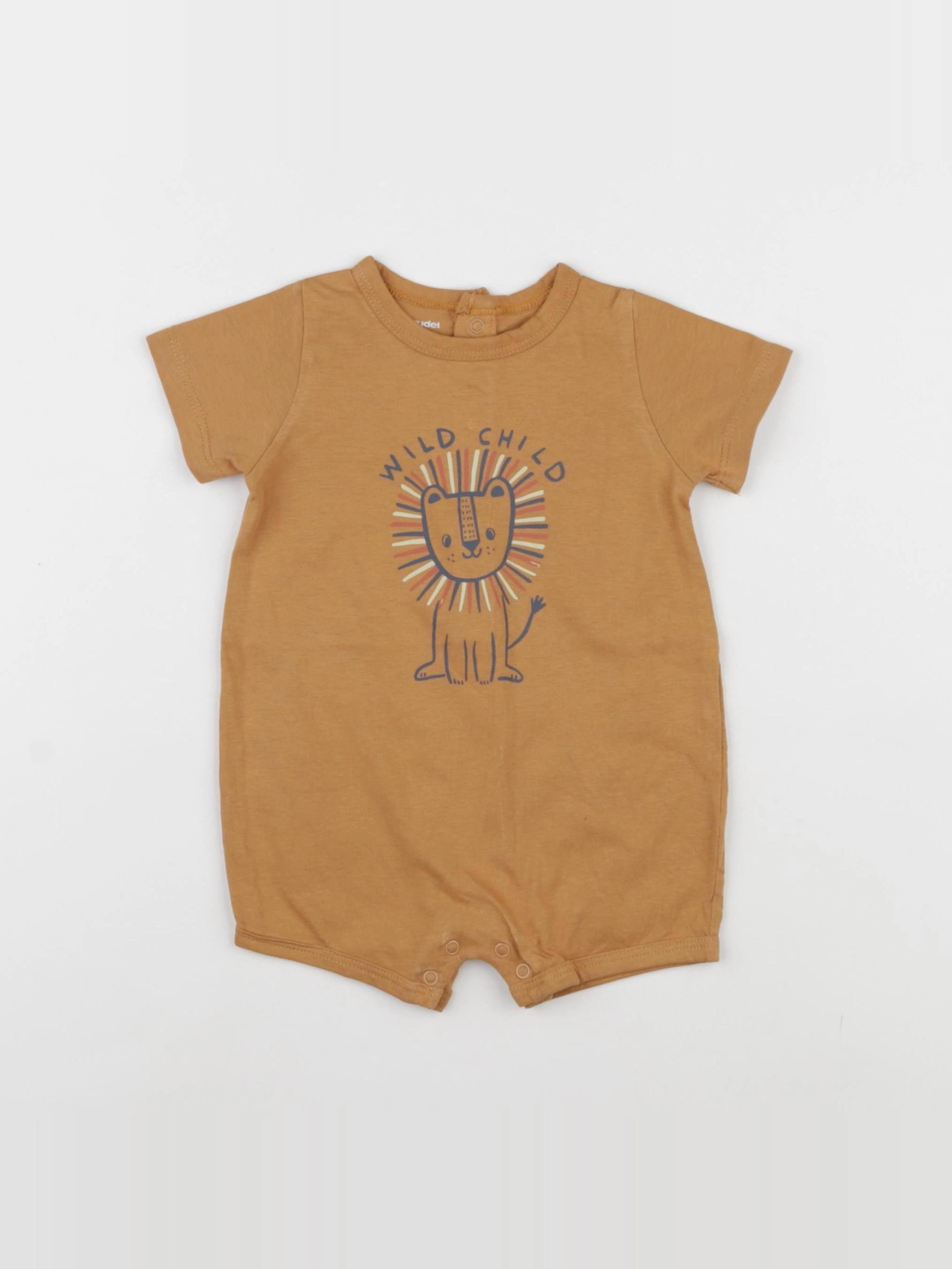 Vertbaudet - pyjama coton marron - 6 mois