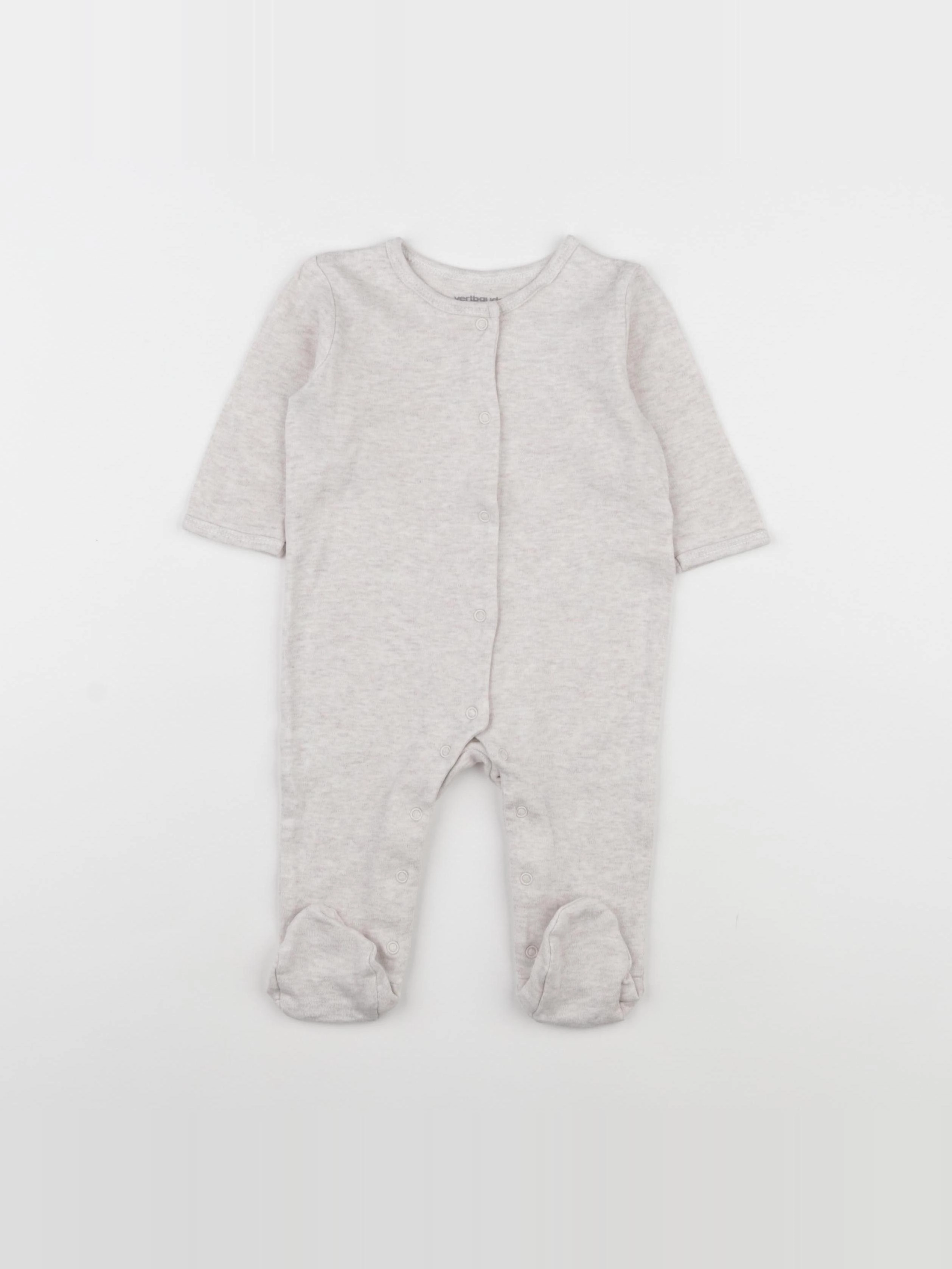 Vertbaudet - pyjama coton beige - 6 mois