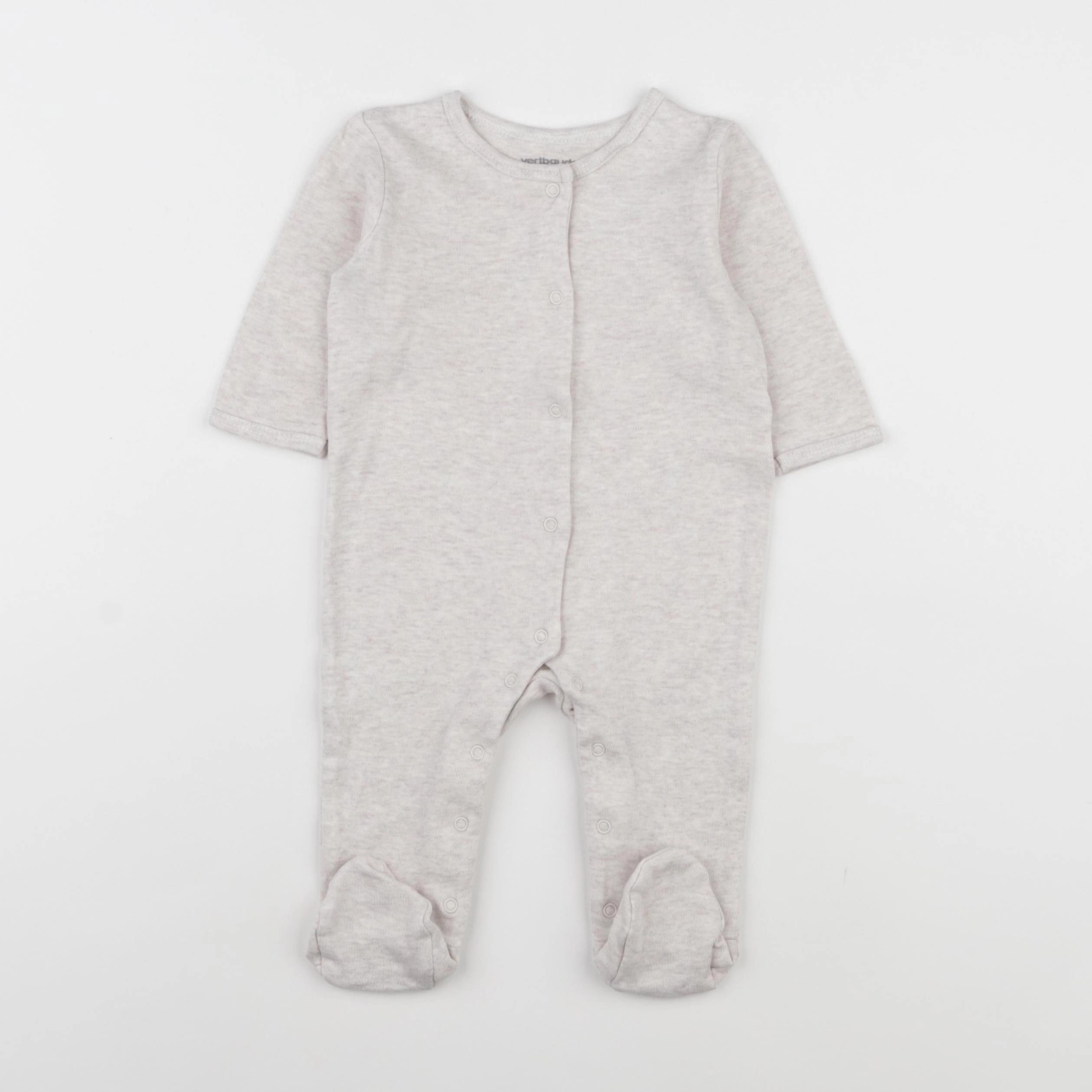 Vertbaudet - pyjama coton beige - 6 mois