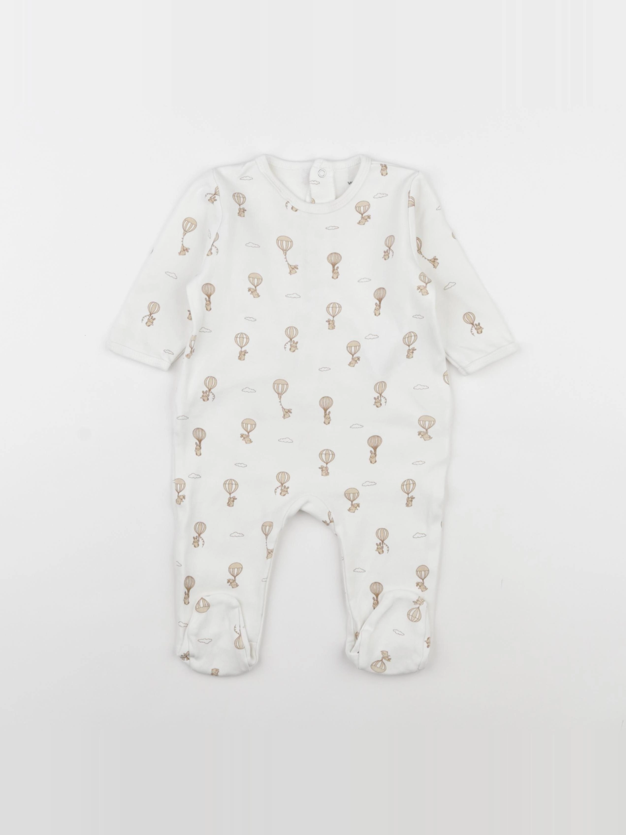 Vertbaudet - pyjama coton beige - 6 mois