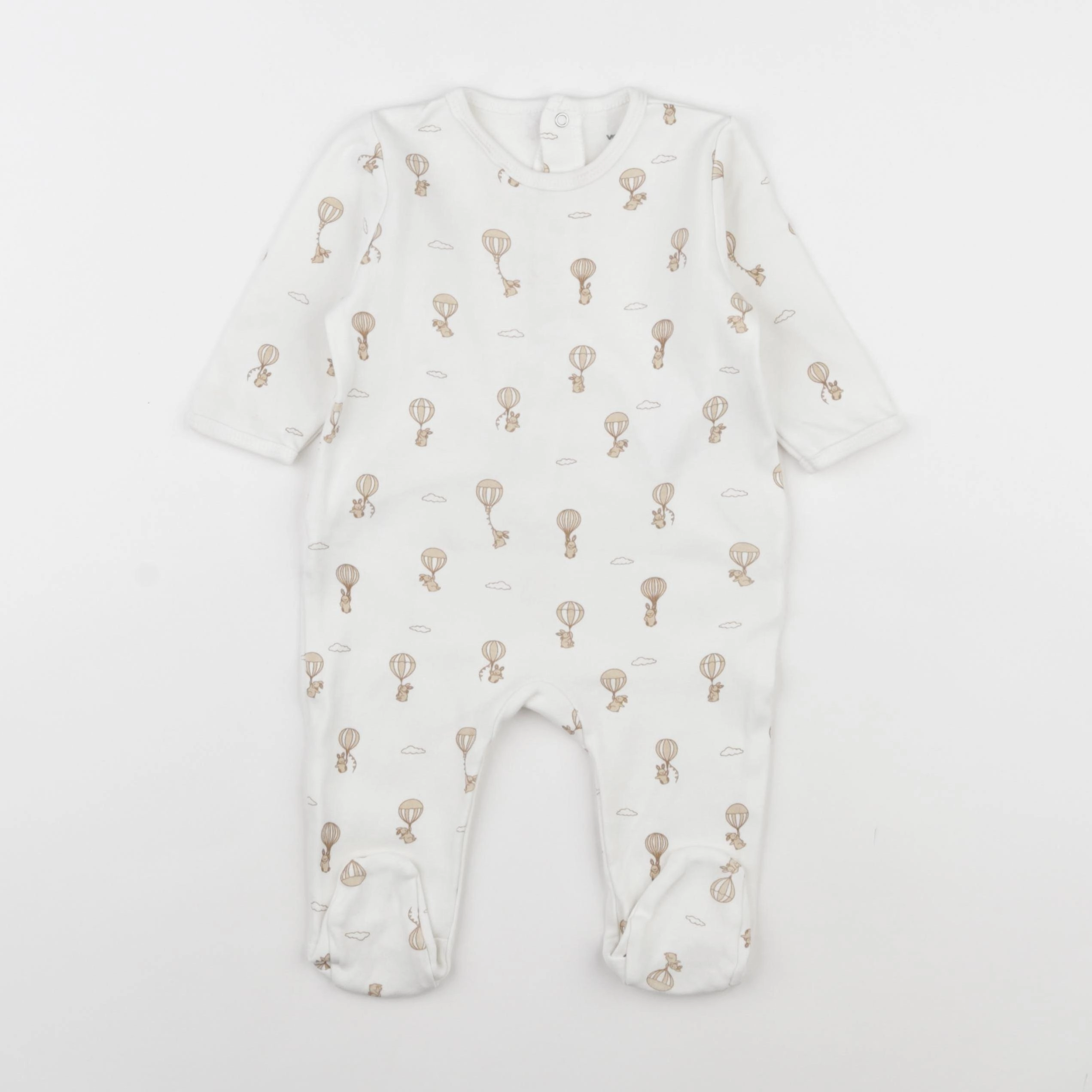 Vertbaudet - pyjama coton beige - 6 mois