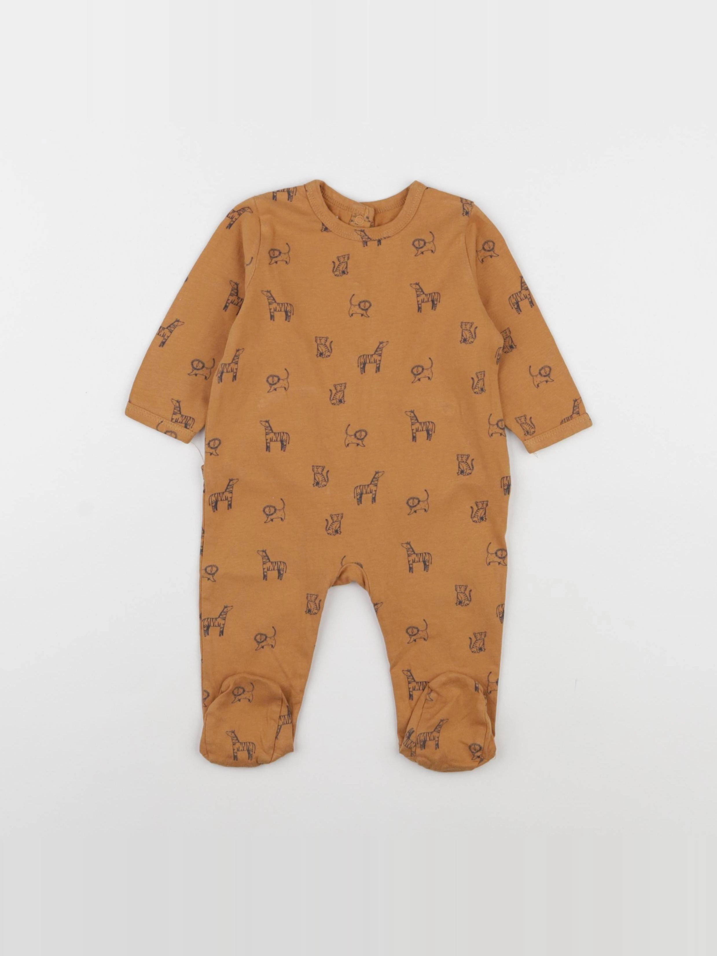 Vertbaudet - pyjama coton marron - 6 mois