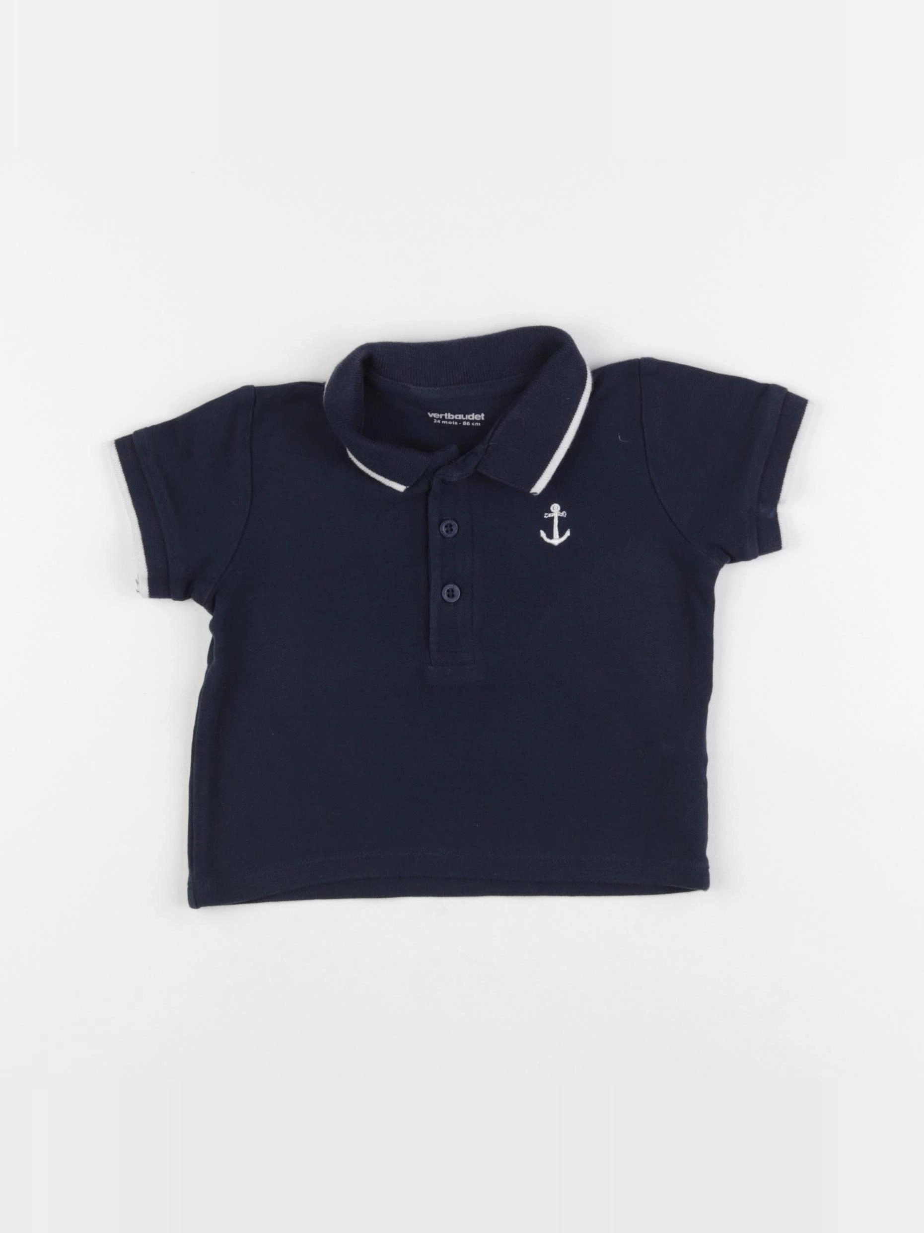 Vertbaudet - polo bleu - 24 mois