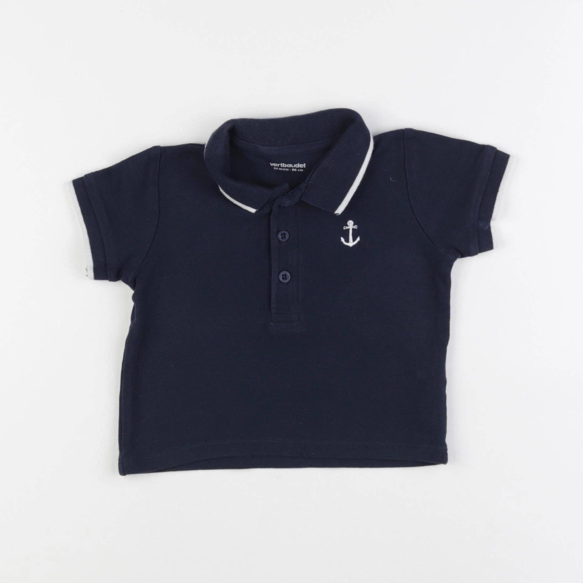Vertbaudet - polo bleu - 24 mois
