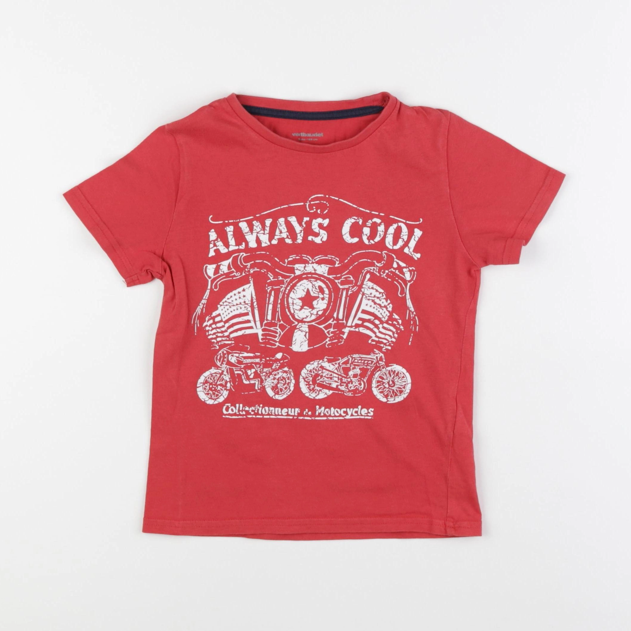 Vertbaudet - tee-shirt rouge - 5 ans