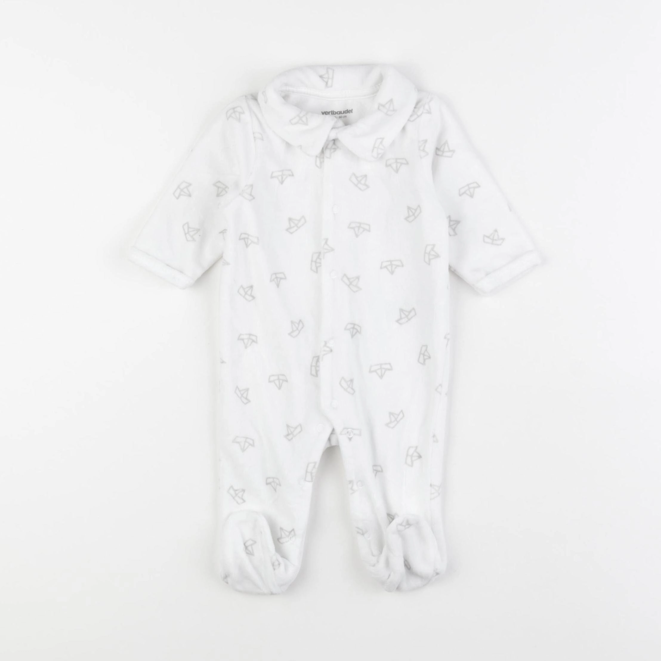 Vertbaudet - pyjama velours blanc - 3 mois